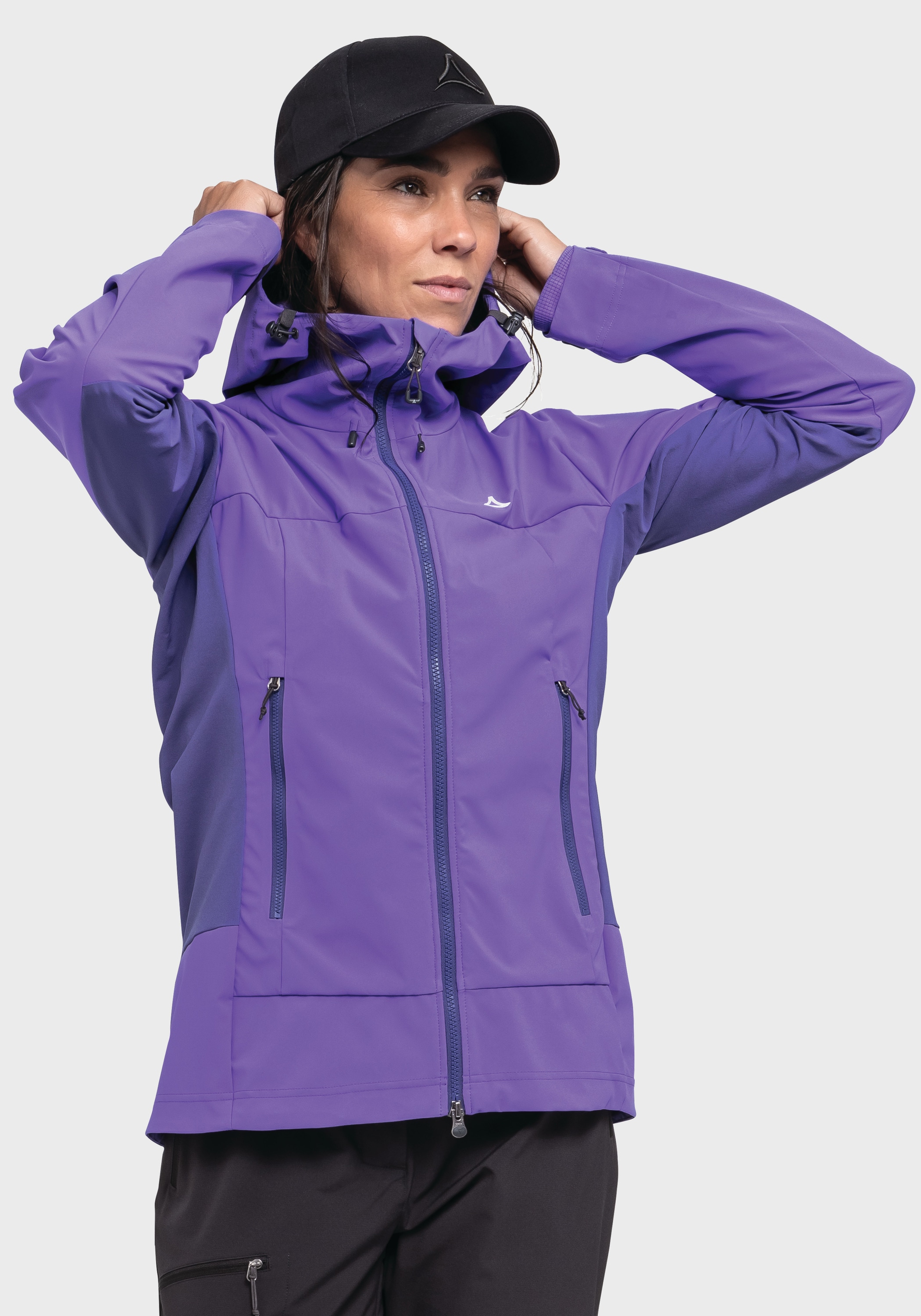 Schöffel Outdoorjacke »Mountain Softshell Jk Style Blaueis WMS«, mit Kapuze