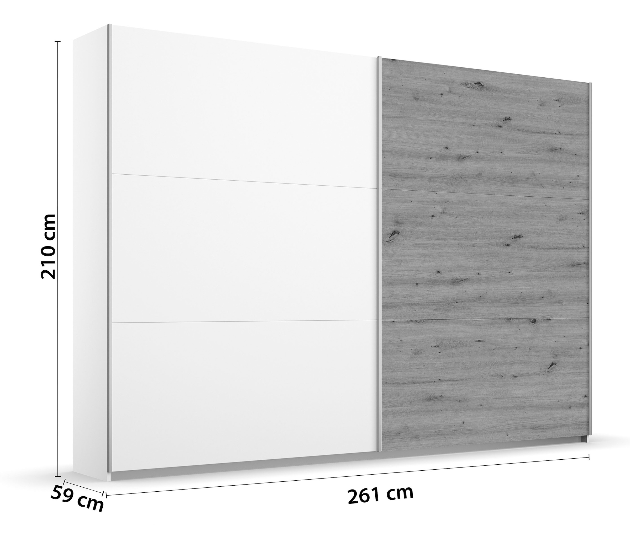 rauch Schwebetürenschrank »Kleiderschrank Garderobe TOPSELLER AURELIO mit 3 Ausstattungsvarianten«, 3 verschiedene Ausstattungsvarianten Griffe aus Metall MADE IN GERMANY