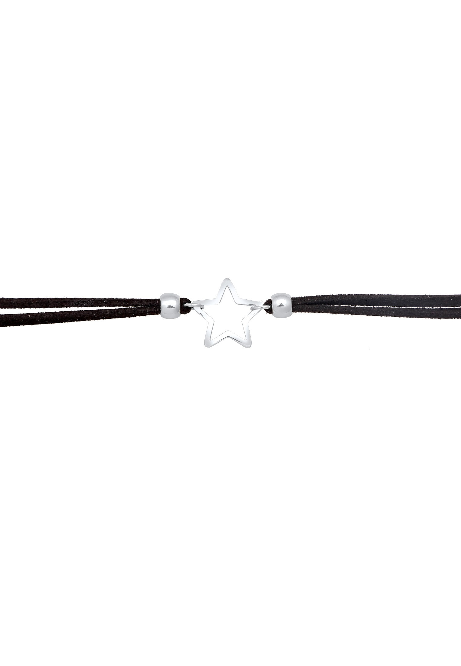 Elli Choker »Halskette Trend Choker Stern Anhänger Imitat Leder 925 Silber«