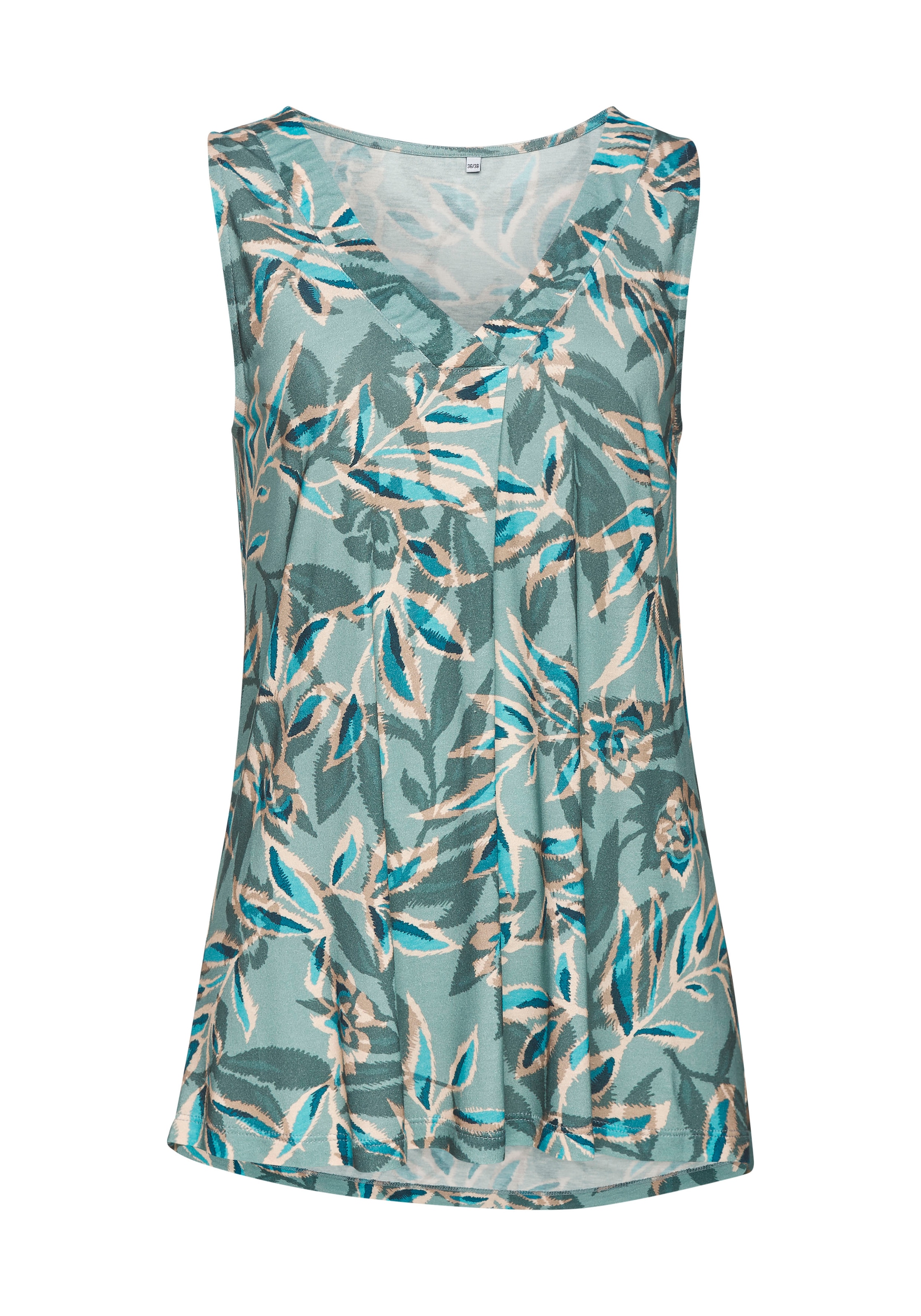 Vivance Tanktop, mit Alloverdruck, sommerliches Jerseytop mit V-Ausschnitt