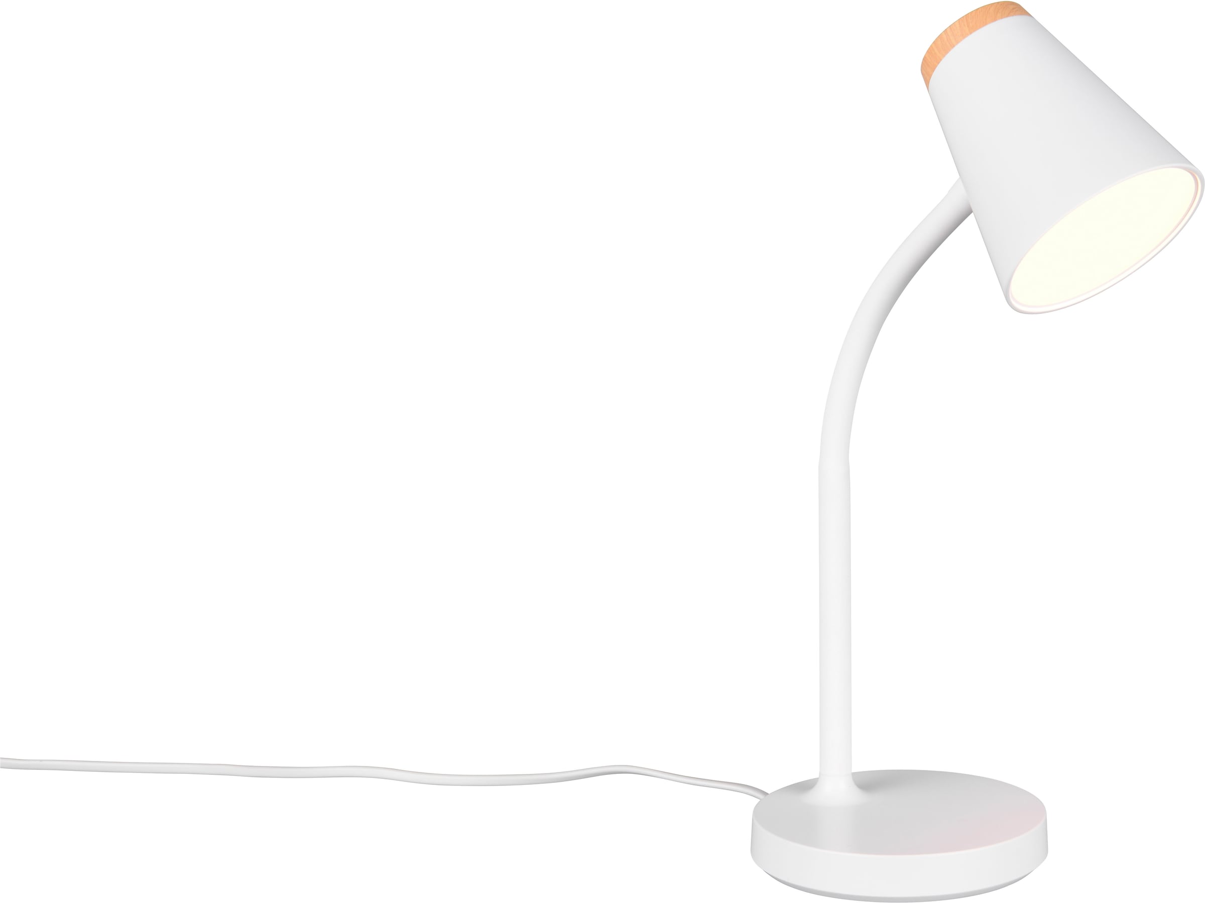 REALITY Leuchten LED Tischleuchte »PONGO, LED Tischleuchte m. Kippschalter, 4,5W 500 Lumen 3000K warmweiß« LED-Board 1 Stk. Warmweiß flexibel verstellbare Leselampe, Schreibtischlampe Höhe 36cm