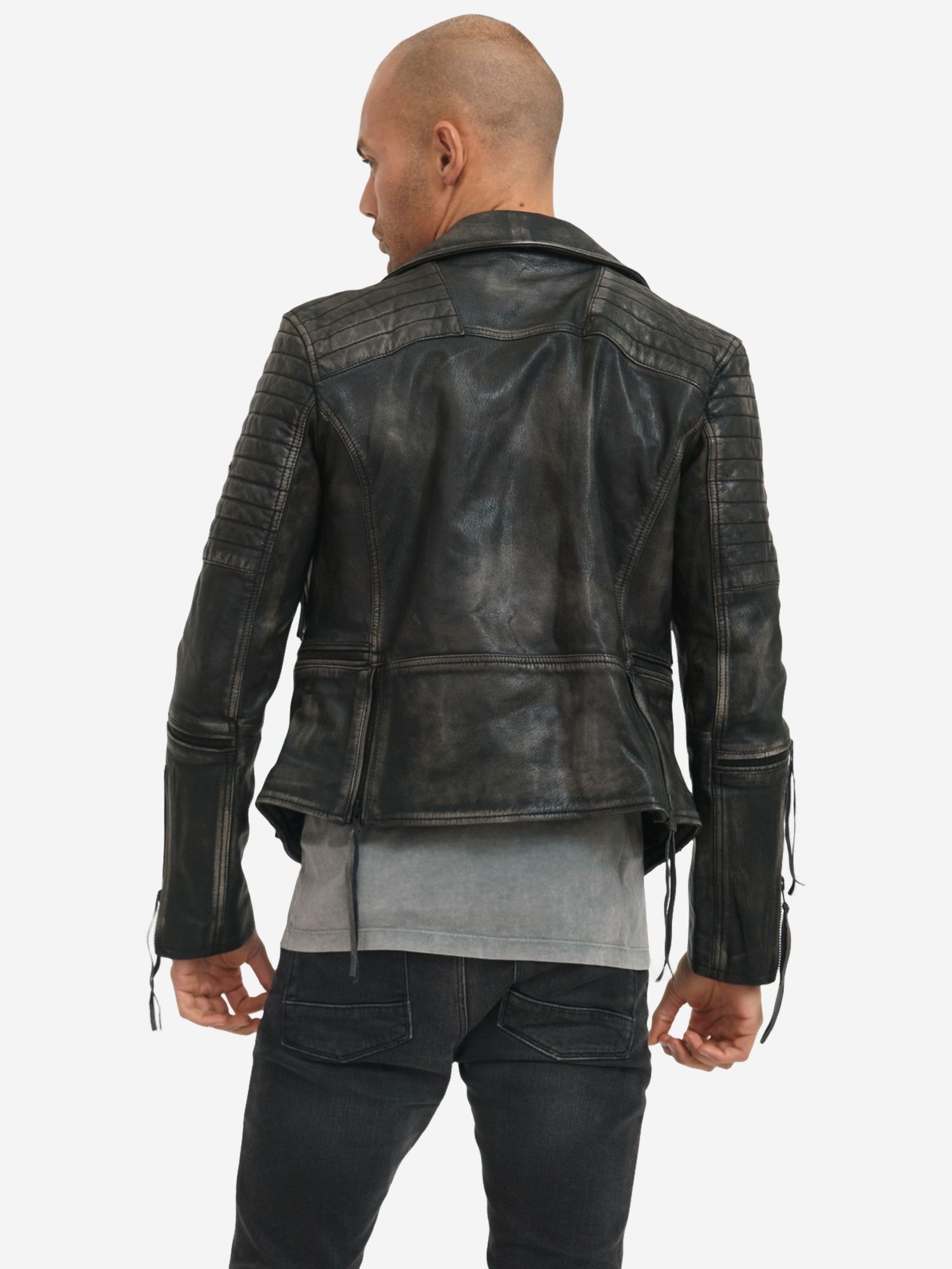 trueprodigy Lederjacke »Bryan mit Waschung und Reißverschlüssen« ohne Kapuze