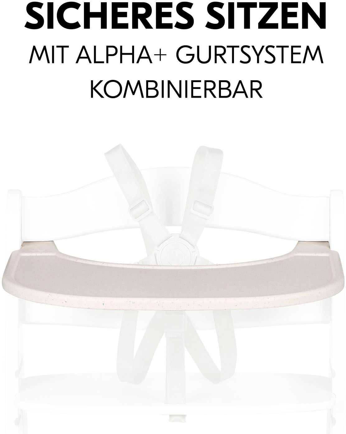 Hauck Hochstuhltablett »Alpha Click Tray, Speckle Beige« aus recyceltem Material