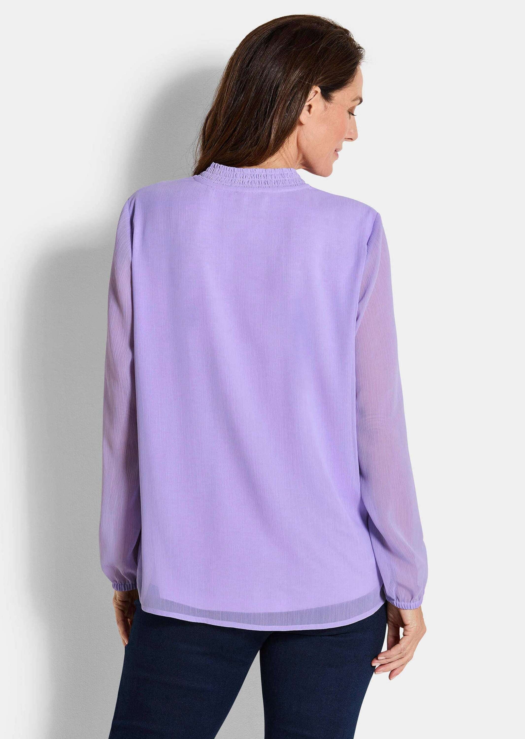 GOLDNER Chiffonbluse »Elegante Jersey-Bluse mit Rundhals« Gummibund