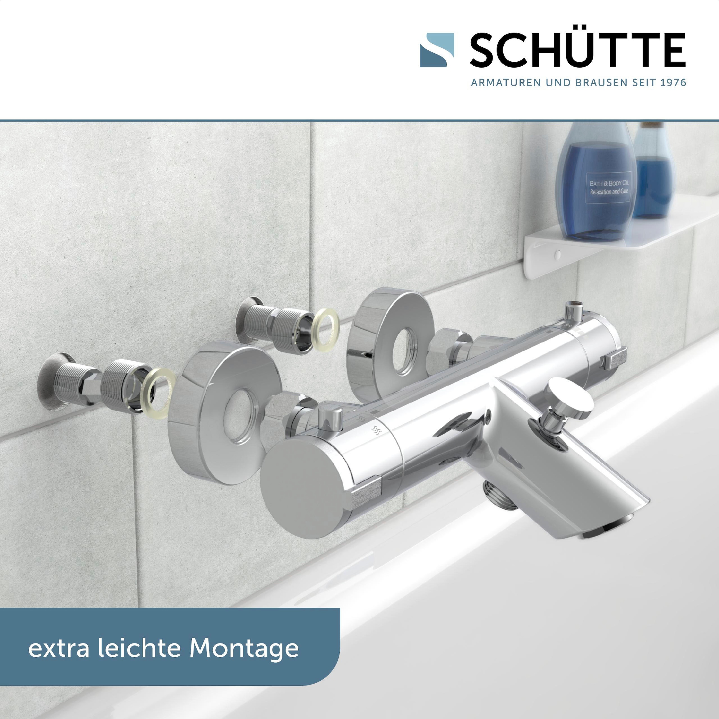 Schütte Badarmatur »3-teilige Serie LONDON«, (Set), Energiesparend, Verbrühschutz, 360° schwenkbar, wassersparend