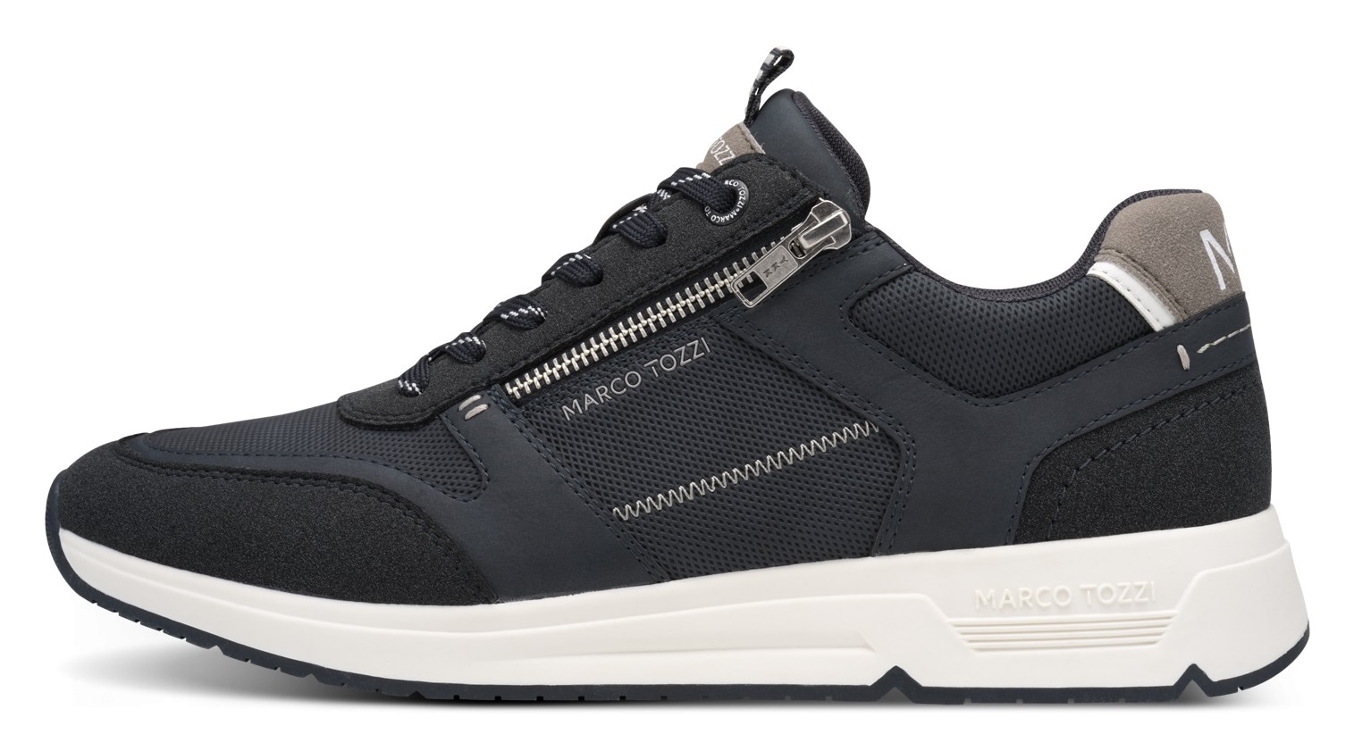 MARCO TOZZI Keilsneaker, Freizeitschuh, Halbschuh, Schnürschuh mit praktischem Reißverschluss