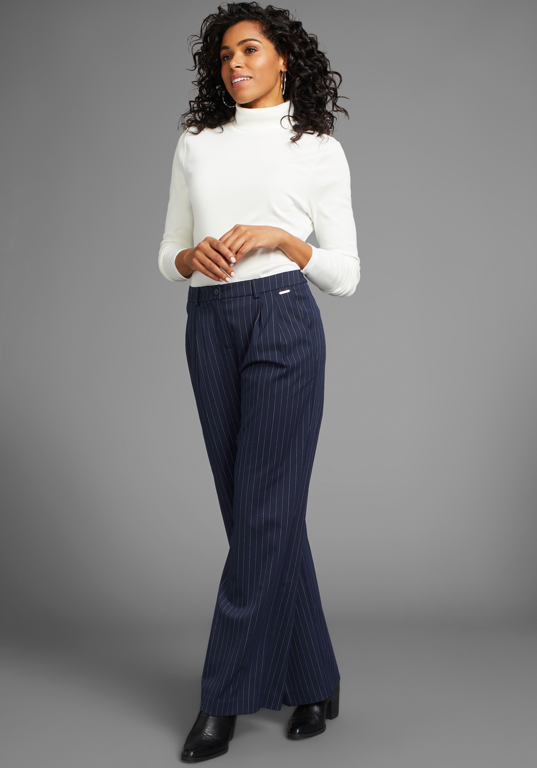 Laura Scott Anzughose, mit Nadelstreifen