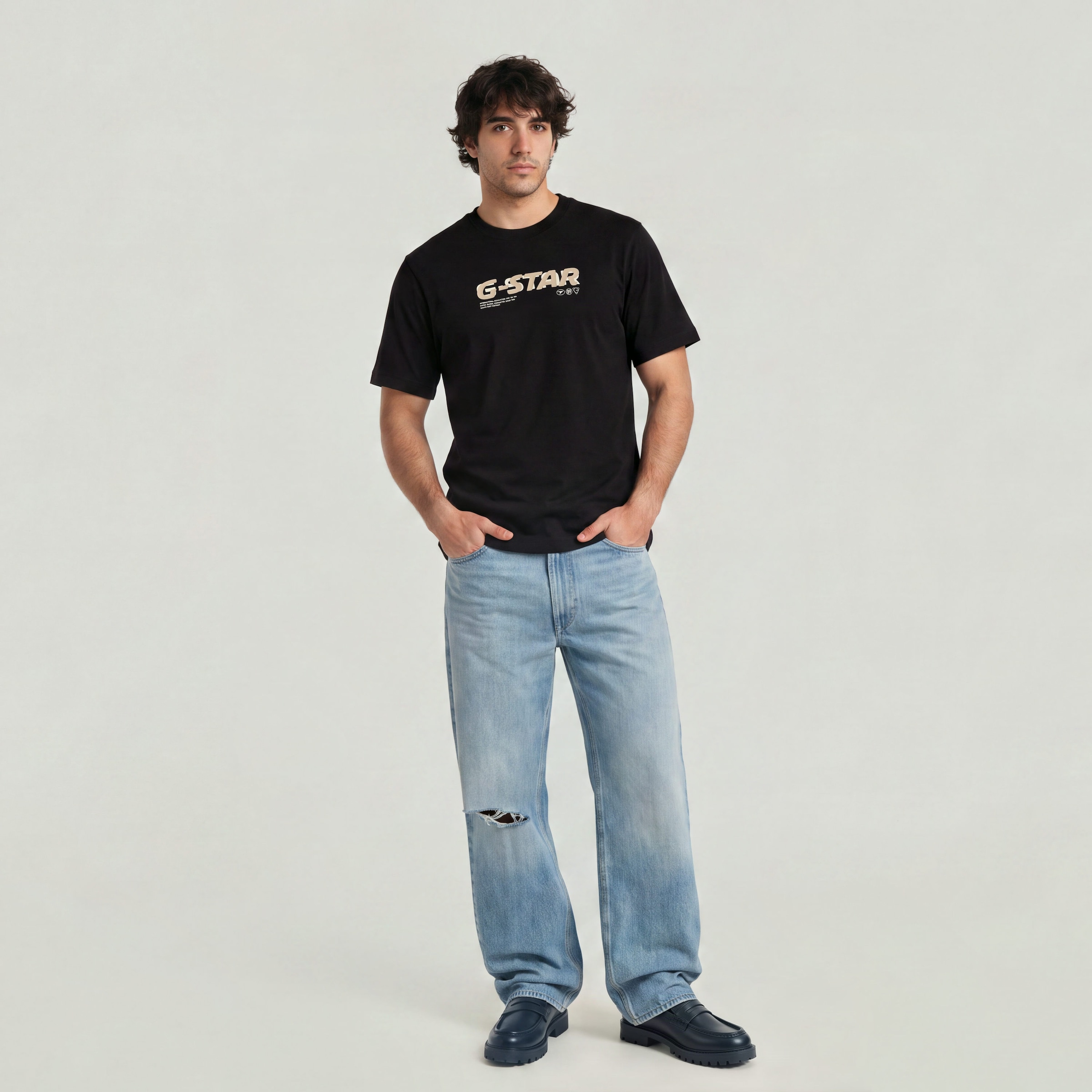 G-STAR T-Shirt »Front Print Logo« aus reiner Baumwolle, Regular Fit