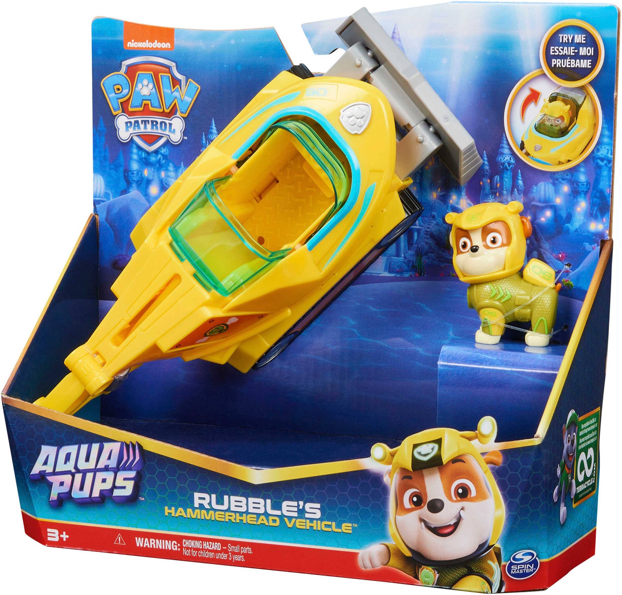 Spin Master Spielzeug-Auto »Paw Patrol - Aqua Pups - Basic Themed Vehicles Solid Rubble«, mit Funktionen