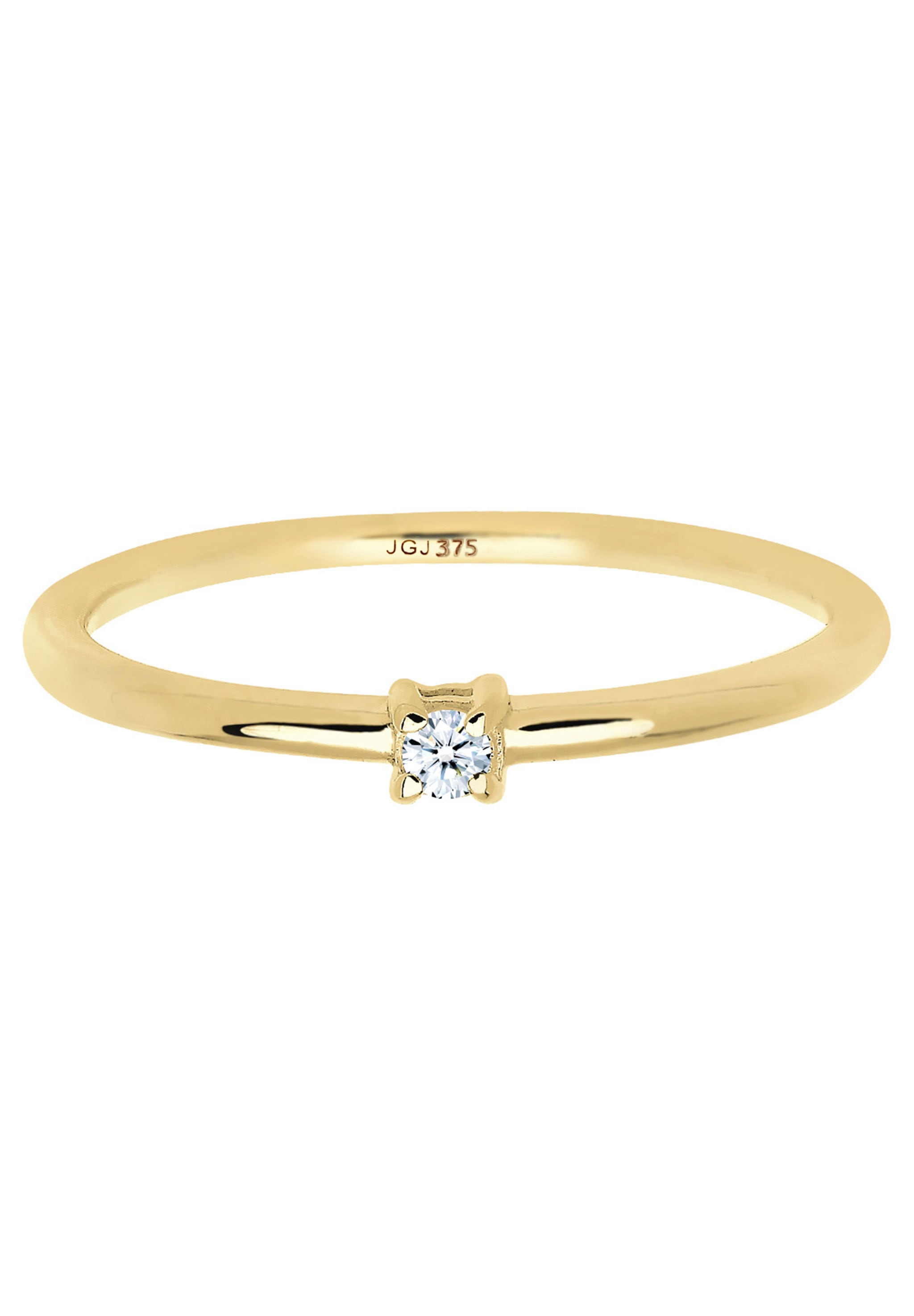 Elli DIAMONDS Verlobungsring »Ring Diamant Weiß Brillantschliff (0.03 ct) 375 Gelbgold«