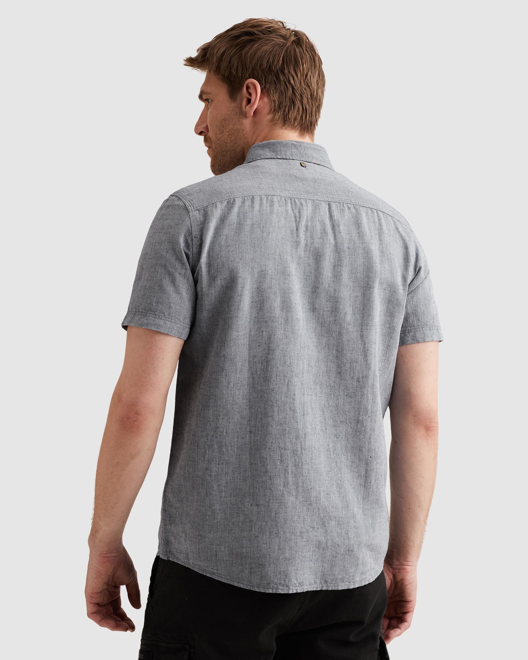 PME LEGEND Kurzarmhemd »Short Sleeve Shirt 2 tone Cotton/Linen« mit Kent Kragen