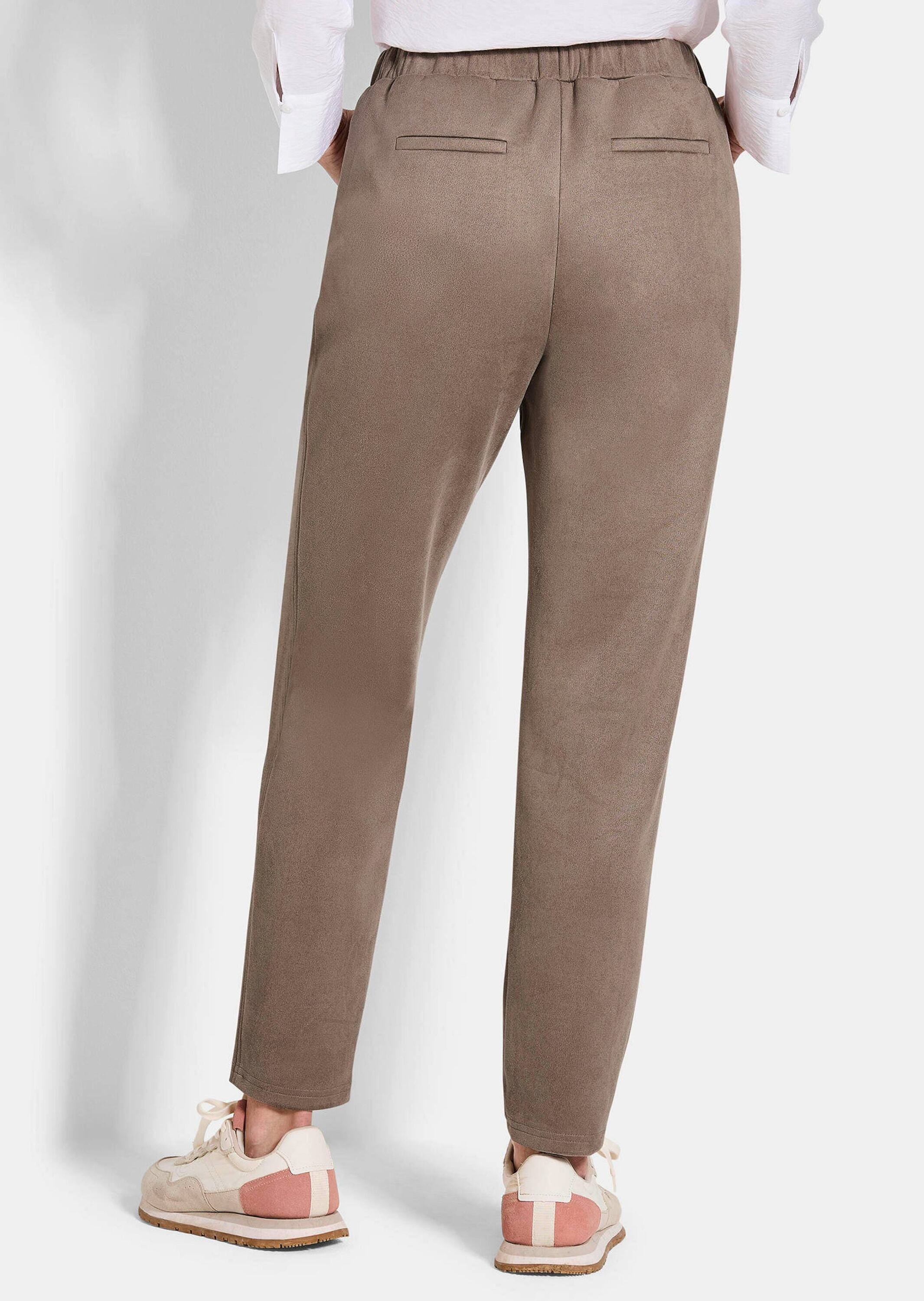 GOLDNER Chinohose »Hose LOUISA in Veloursleder-Optik«