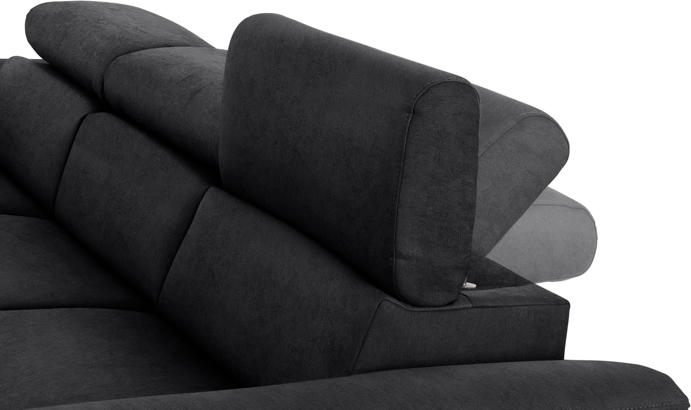 COTTA Polstergarnitur »Komaris L-Form«, (Set), Set bestehend aus: Ecksofa mit Kopfteilverstellung & Hocker