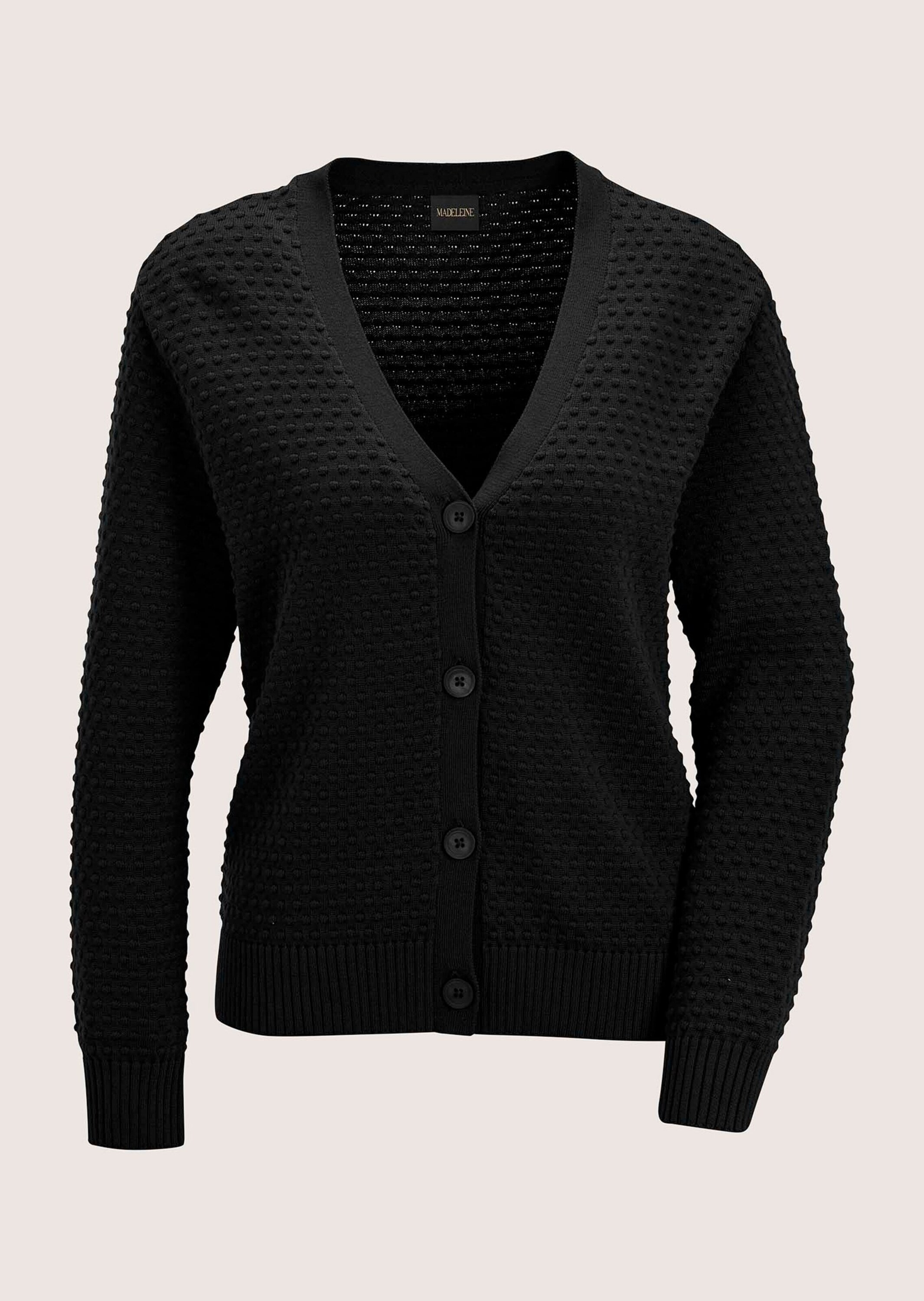 MADELEINE Strickjacke »Strickjacke Eleganter Cardigan mit V-Ausschnitt« Strukturstrick