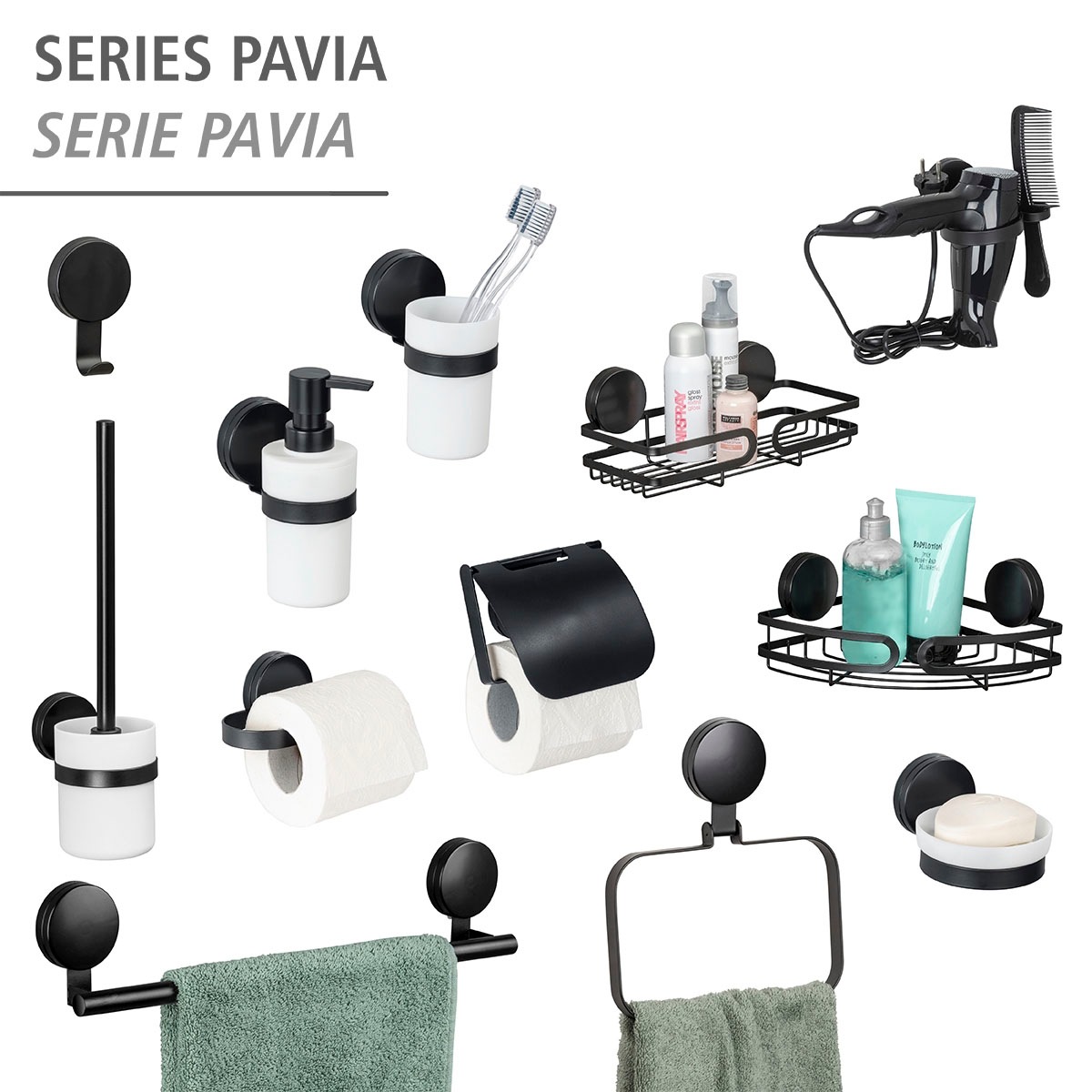 WENKO Duschregal »Static-Loc® Plus Pavia«, Badezimmer-Ablage, Befestigen ohne bohren