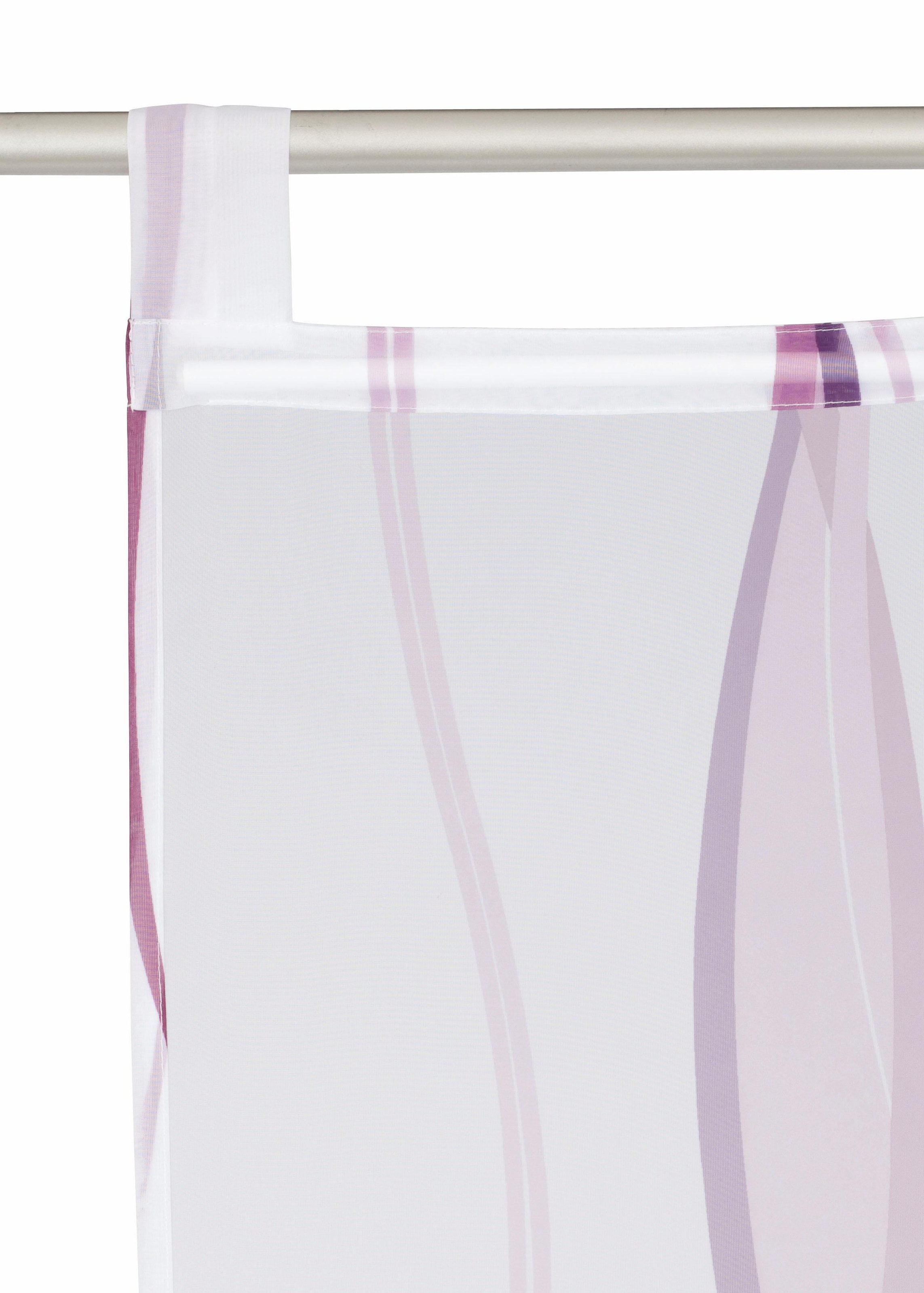 OTTO home Schiebegardine »Dimona« Schlaufen 2 Stk. tlg. 2er-Set, Fertiggardine, inkl. Beschwerungsstange, Wellen