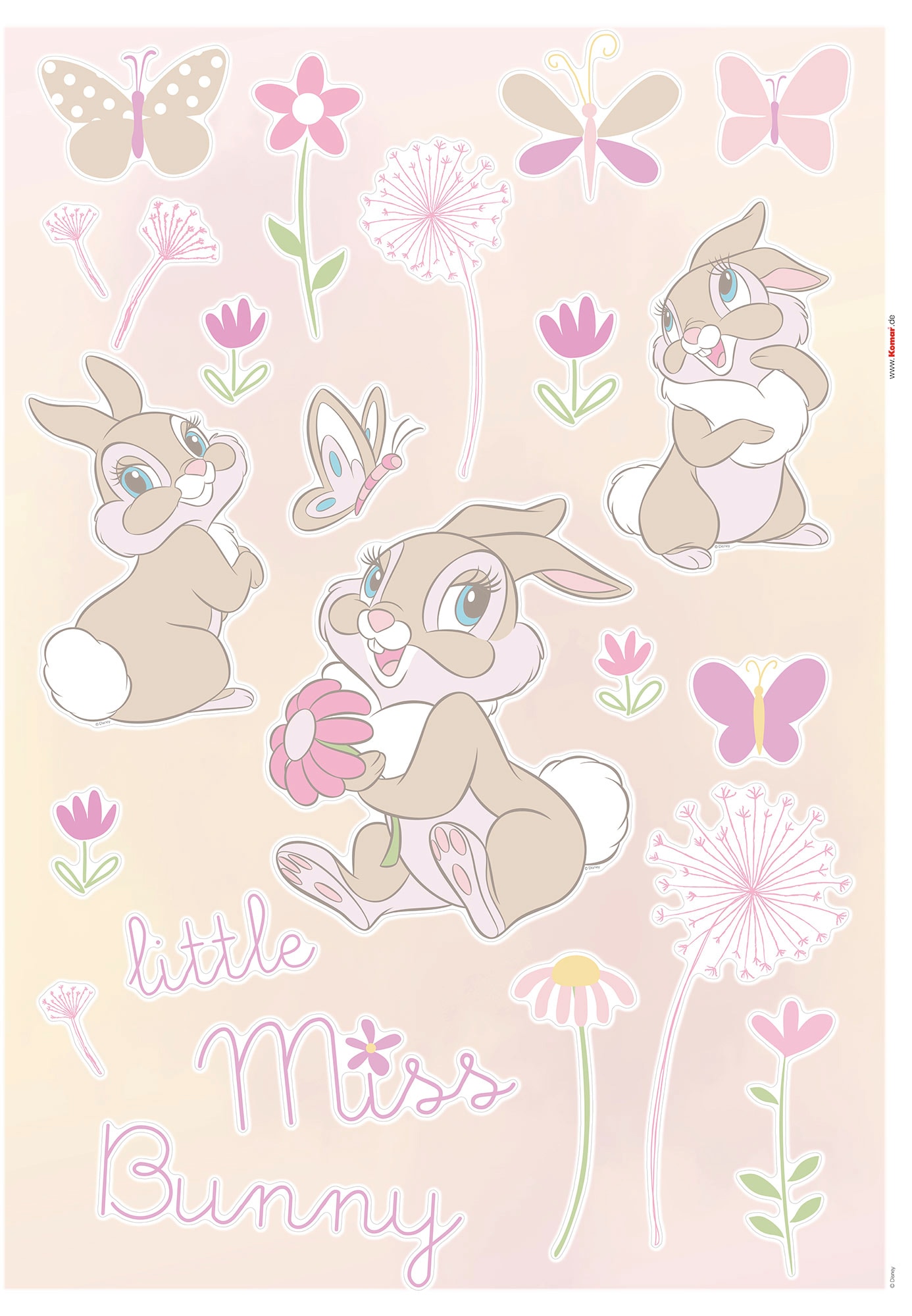 Komar Wandtattoo »Little Miss Bunny«, kaufen (24 50x70 St.), (Breite mit Wandtattoo Höhe), Jahren Garantie 3 online selbstklebendes x XXL cm 