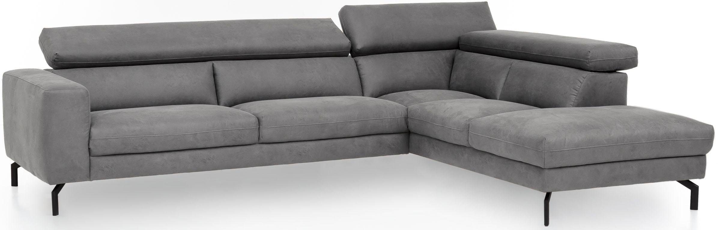 Places of Style Ecksofa »Olanta, modern und bequem, Breite 305cm, Fuß 16cm hoch, L-Form«, mit verstellbaren Kopfstützen