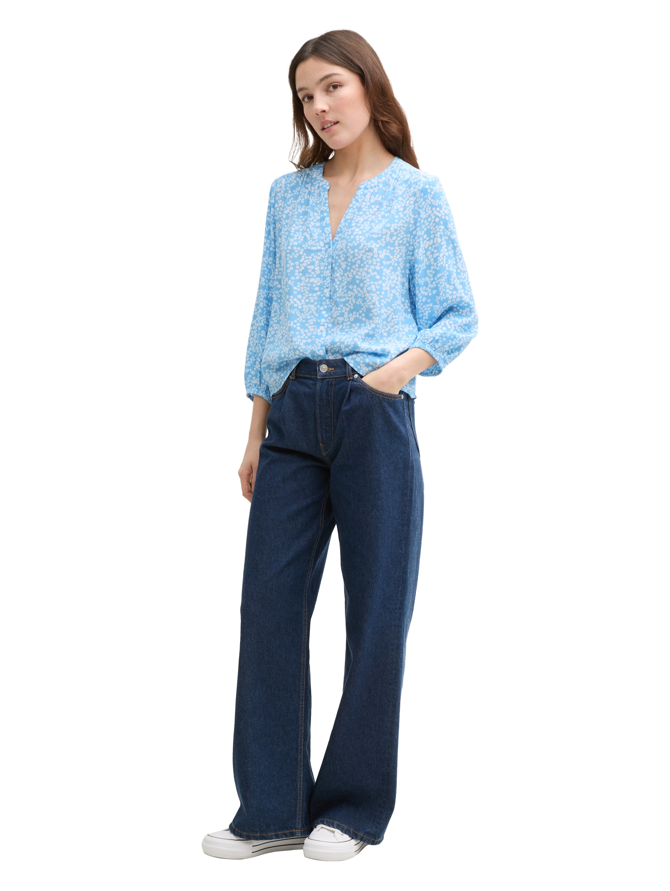 TOM TAILOR Denim Klassische Bluse, mit All-Over Print