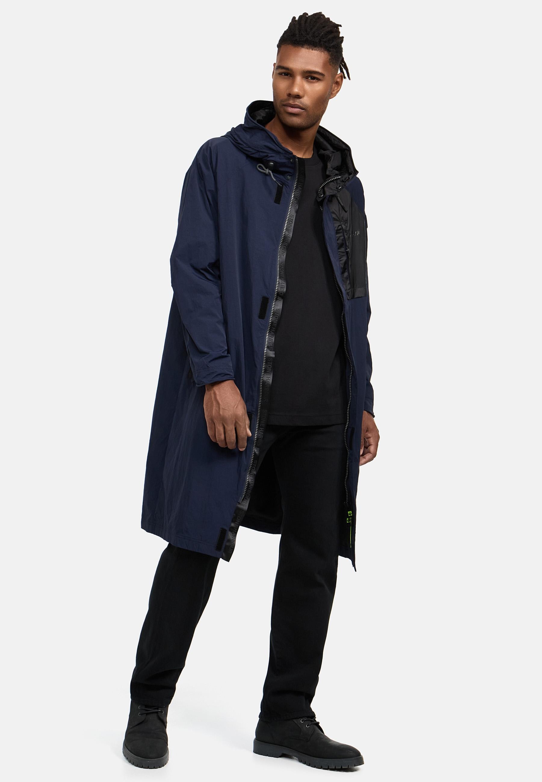 Stone Harbour Regenmantel »Regenmantel Zafaar« Lange Herren Regenjacke mit Kapuze