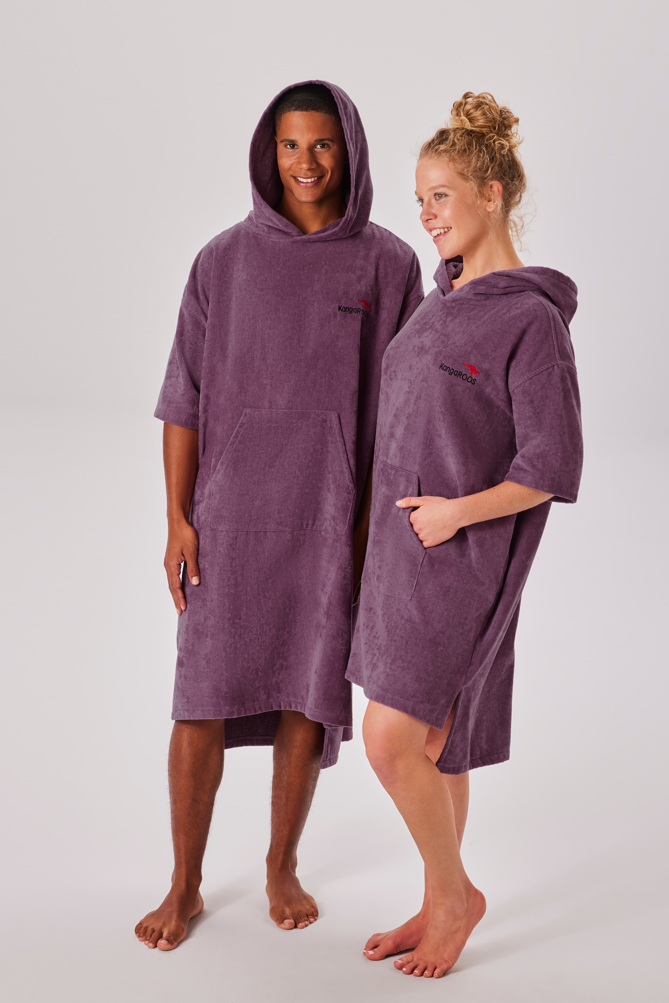 KangaROOS Badeponcho »Summer, ideal für Sauna, Spa & im Urlaub, Damen & Herren« 1 Stk. tlg., Surfponcho, mit Bauchtasche, 100% Baumwolle, Frottee