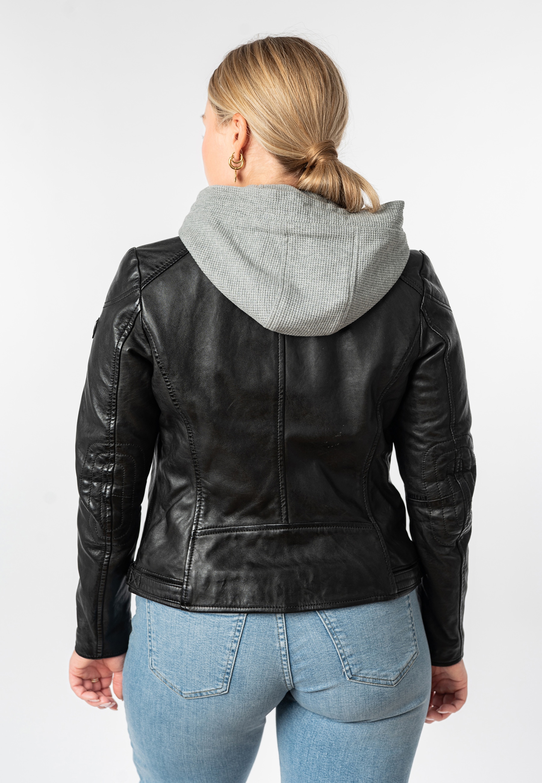 Mauritius Lederjacke »MWAlani« Bikerjacke mit abnehmbarer Kapuze