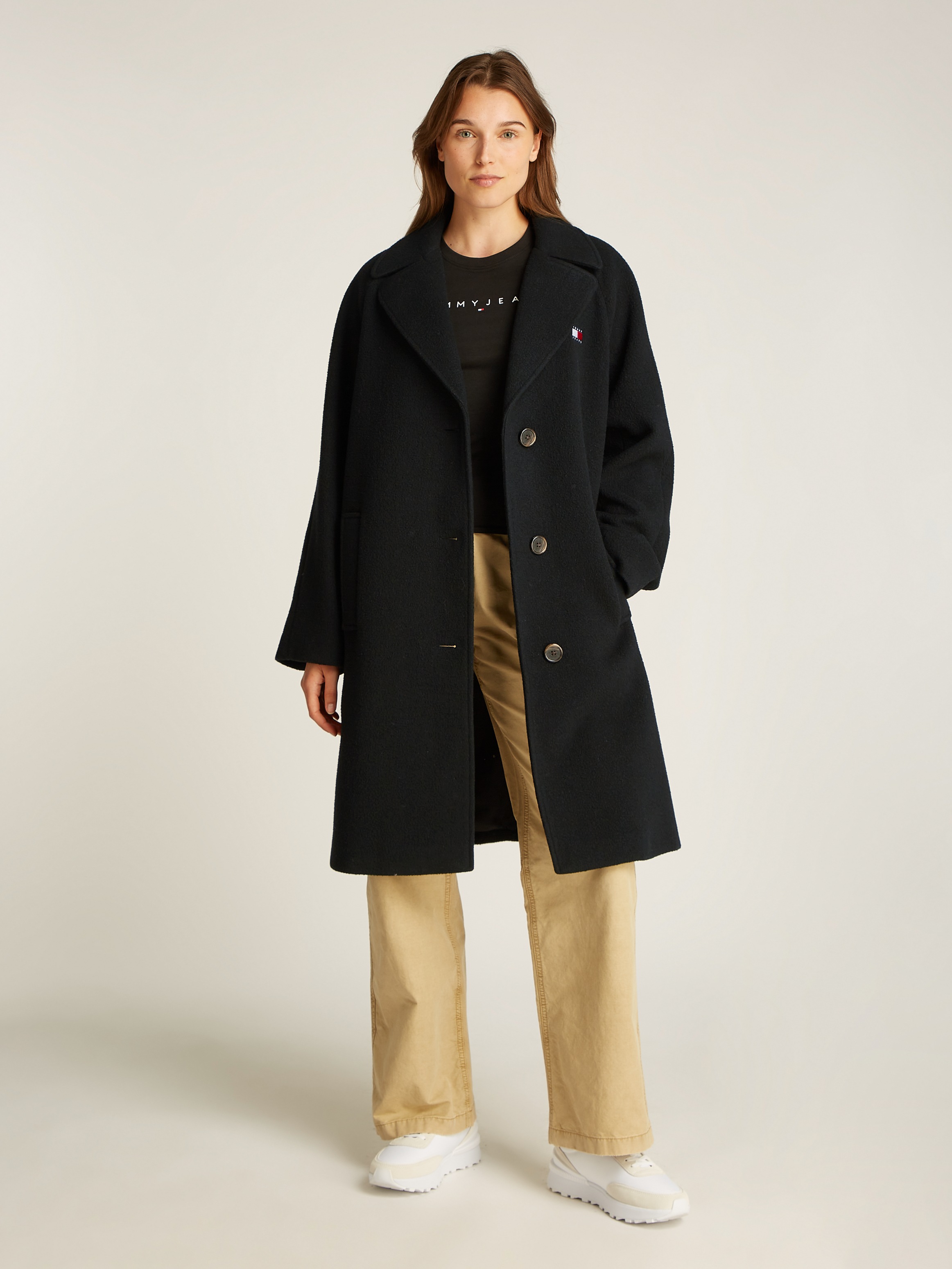 Tommy Jeans Kurzmantel »TJW WOOL COAT«, mit Wollanteil