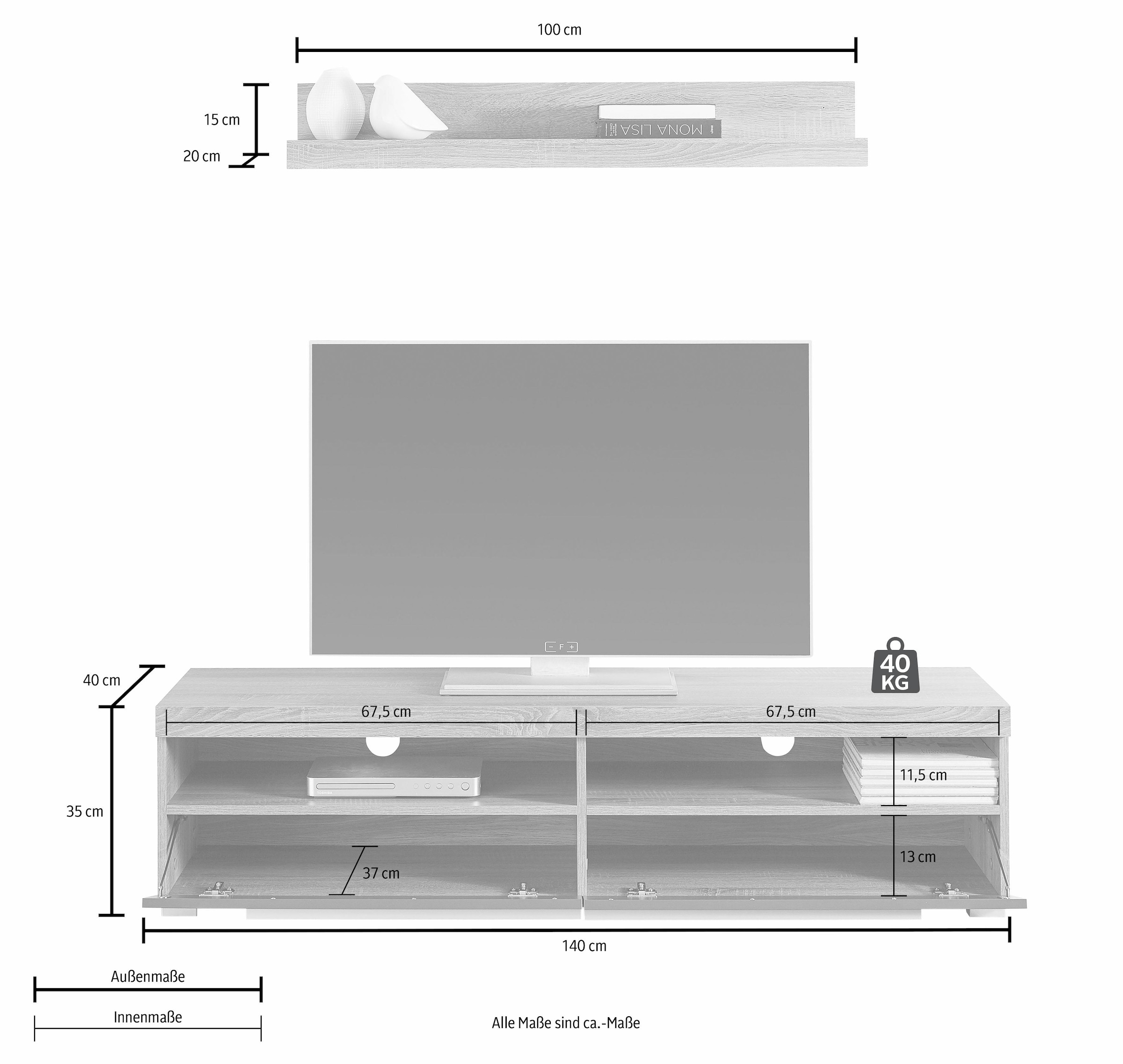 Helvetia Lowboard »Roger«, Breite 140 kaufen cm auf Raten