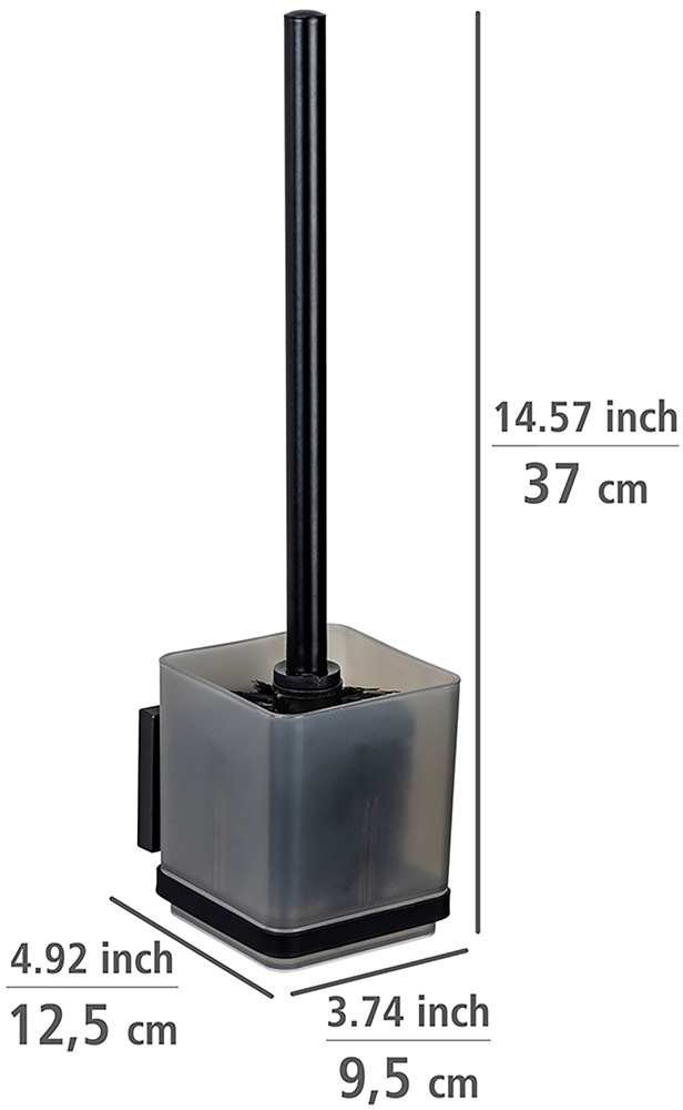 WENKO WC-Garnitur »Vacuum-Loc® Modell Quadro«, aus Edelstahl-Kunststoff, WC-Bürstenhalter mit Klobürste zur Wandbefestigung ohne Bohren
