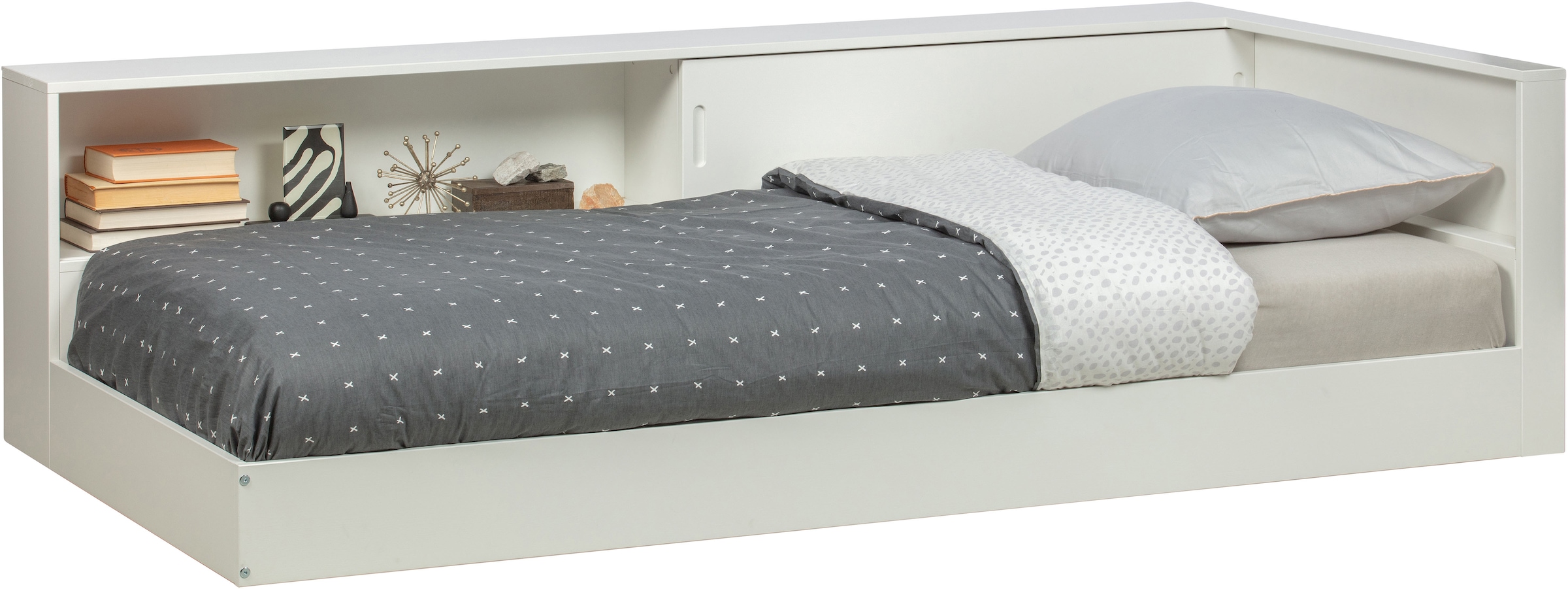 WOOOD, Stauraumbett »Connect FSC -Kiefernholz mit Schiebetür und Stauraum 213x118x60 cm« Einfach zu montierbar, Matratzenmaß 90x200 cm, Pfleiglicht, 