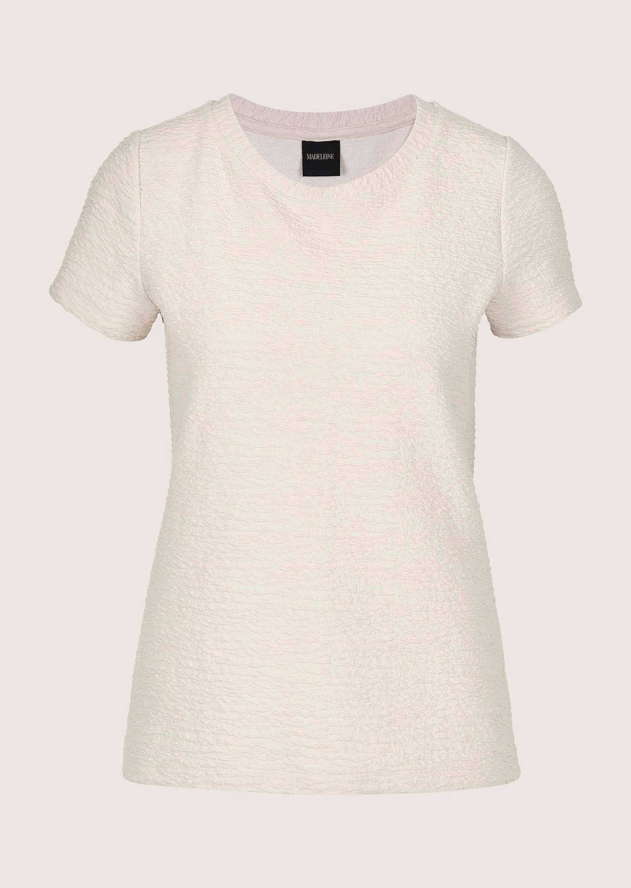 MADELEINE Kurzarmshirt »Shirt Elegantes Basic-Shirt, Kreppqualität« Kreppgewebe