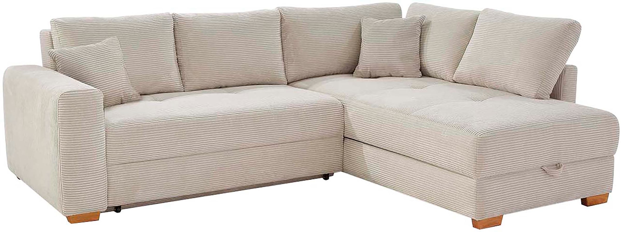 Jockenhöfer Gruppe Ecksofa »Sunset, Dauerschlafsofa mit« Tonnentaschen-Federkern, 5cm Kaltschaumtopper, flexible montierbar