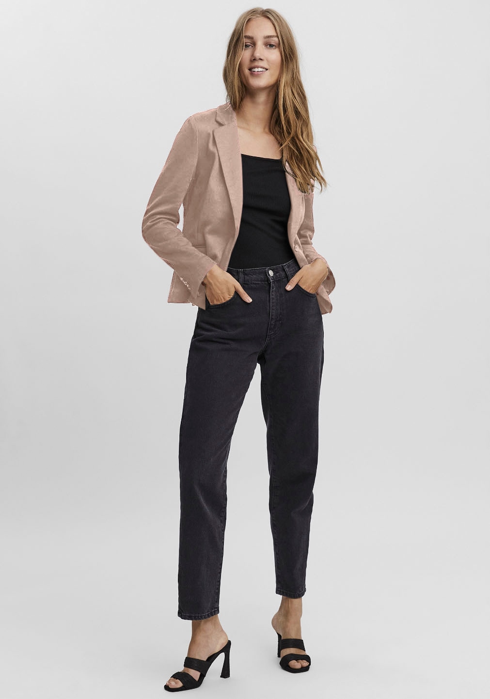 Vero Moda Jerseyblazer »VMJULIANE, figurbetonter Schnitt, 1-Knopf Verschluss« Materialmix, ungefüttert, regular fit