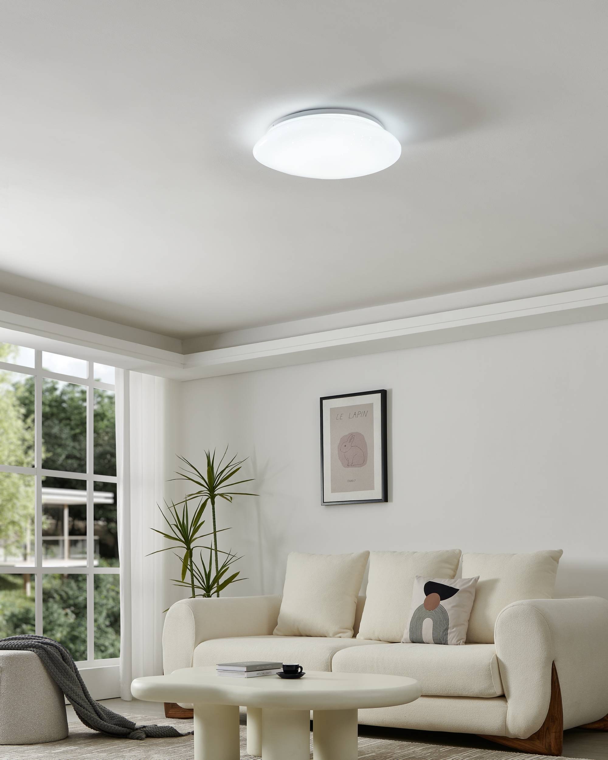 EGLO Deckenleuchte »Sileras Deckenlampe, Sternhimmel-Effekt, Stahl und Kunststoff, Lampe« LED-Modul 1 Stk. Kaltweiß | Neutralweiß | Warmweiß Wand-/Deckenleuchte - H8,5 x Ø45 cm - weiß - 20,5W inkl.