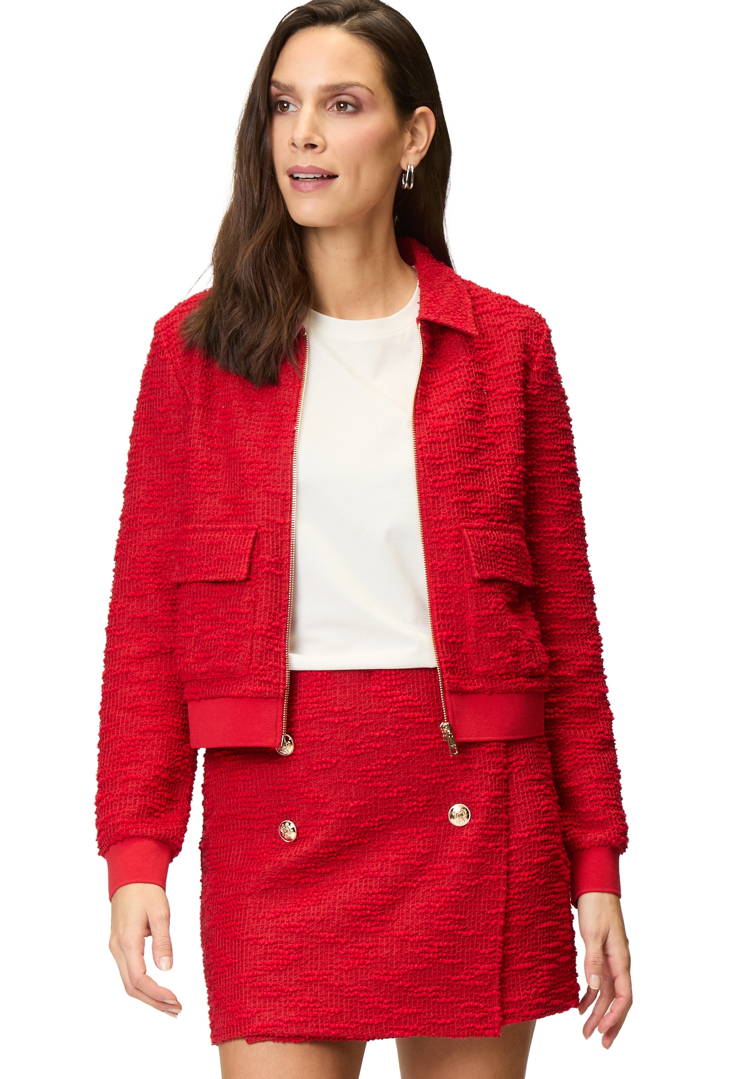 Zero Jackenblazer »Bouclè-Jacke mit Klappentaschen«