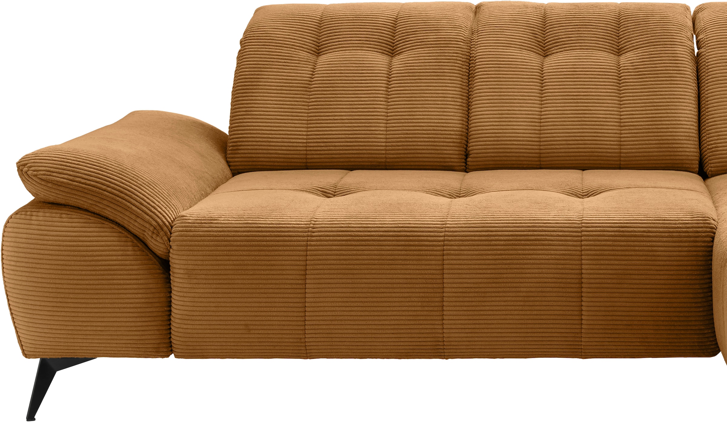 Home affaire Ecksofa »Lazio modern und bequem, schmale Armlehnen, tolle Detailverarbeitung« zwei verschiedene Fußfarben wählbar
