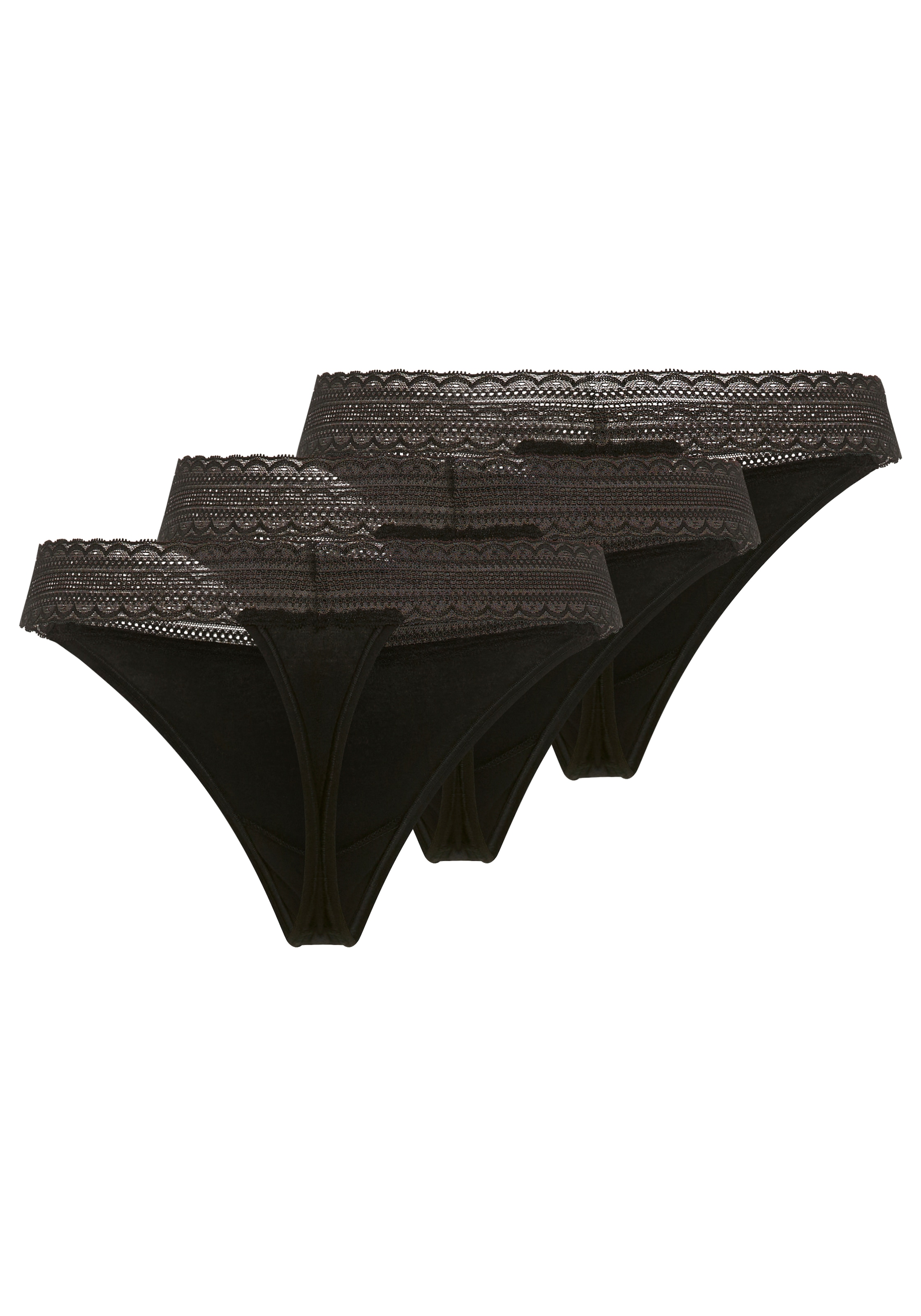 HUGO Underwear String »Lace« Packung, 3 Stk. mit Spitzeneinsatz