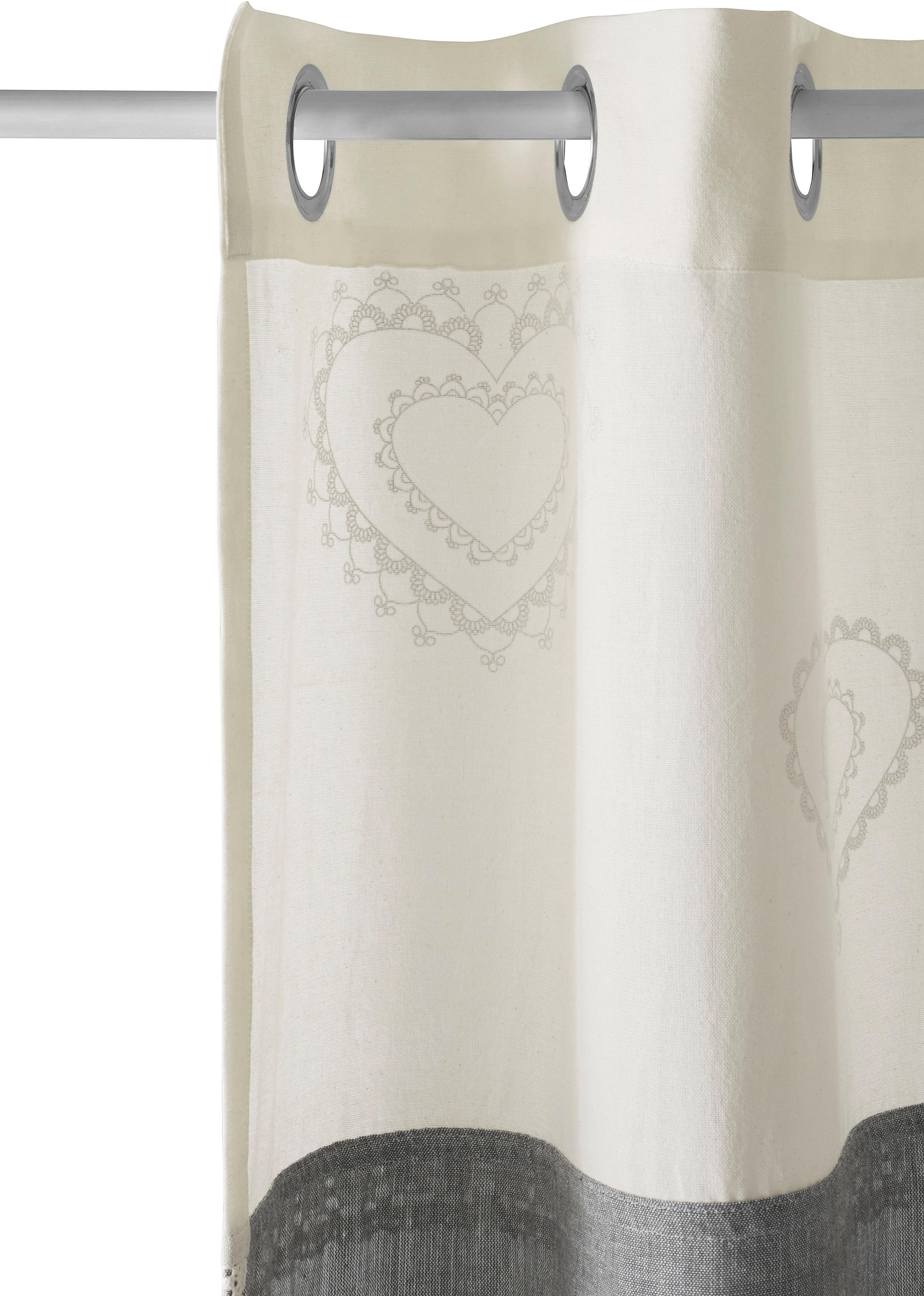 my home Gardine »Louis« Ösen 1 Stk. tlg. halbtransparent, aus Bio-Baumwolle, einseitig bedruckt