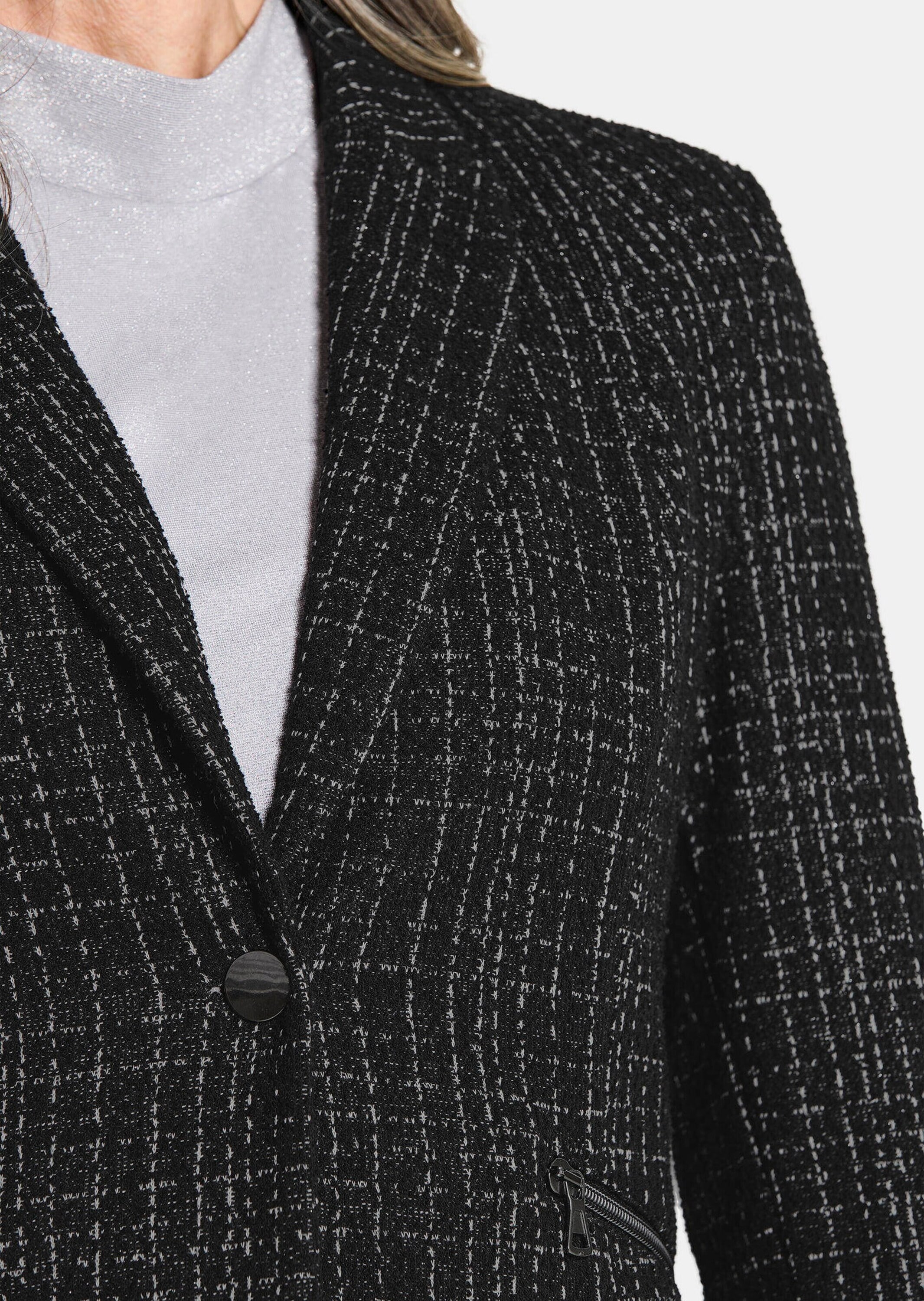 GOLDNER Jackenblazer »Kurzgröße Jersey-Blazer in Tweed-Optik«