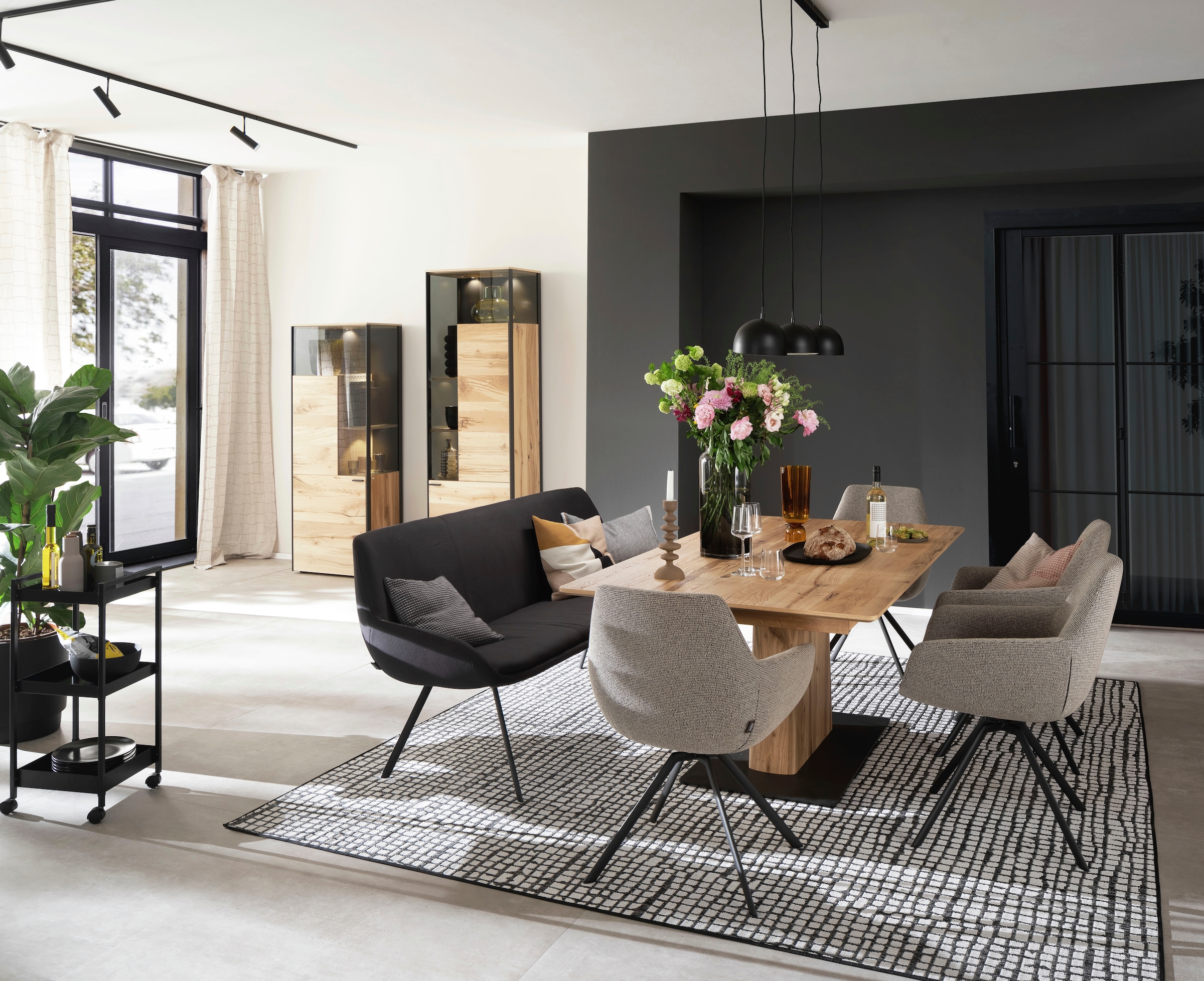 SCHÖNER WOHNEN-Kollektion Feststeller Serie Alu-Vorhangschienen Set Emilia