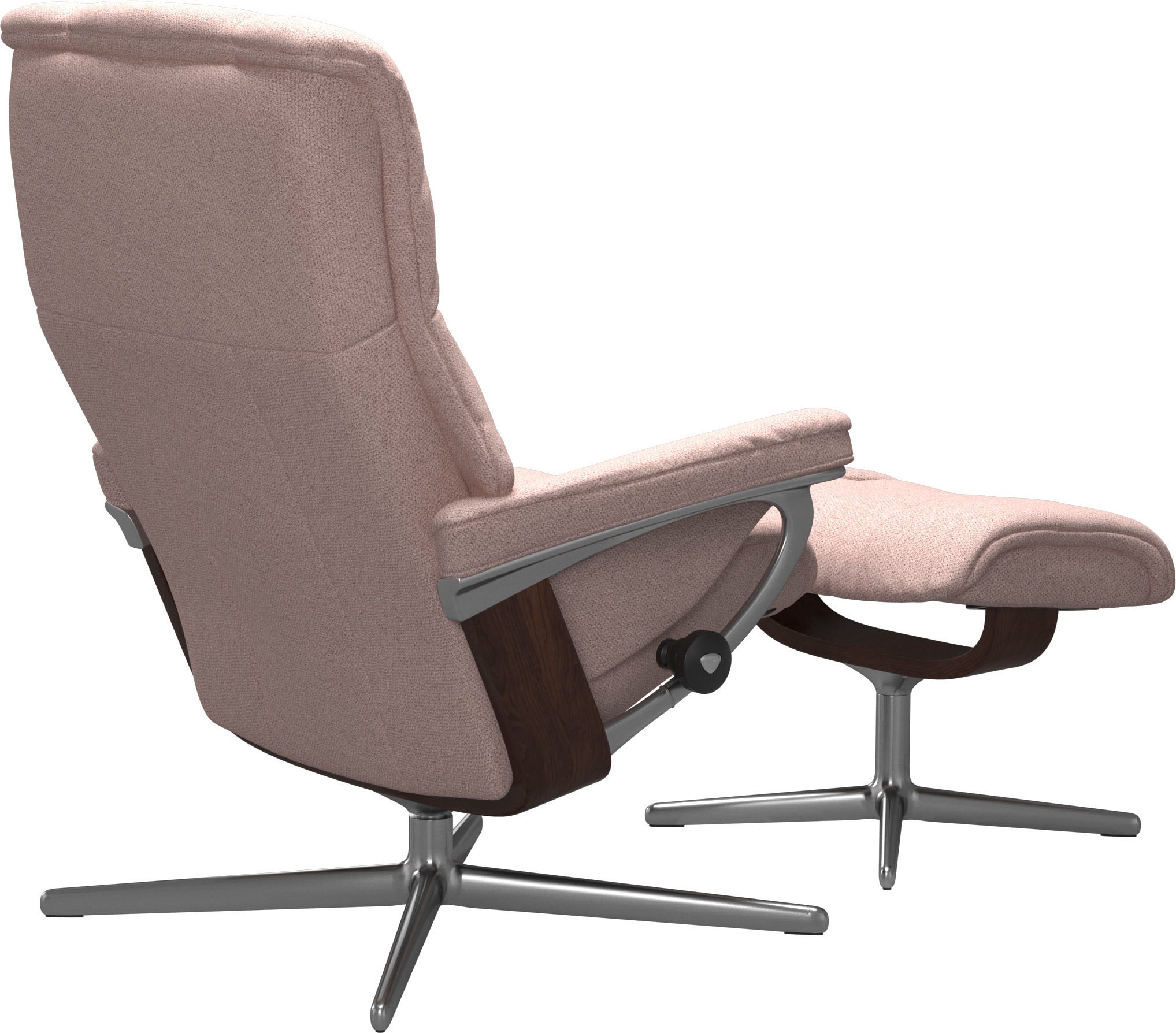 Stressless® Relaxsessel »Mayfair«, (Set, Relaxsessel mit Hocker), mit Hocker, mit Cross Base, Größe S, M & L, Holzakzent Braun