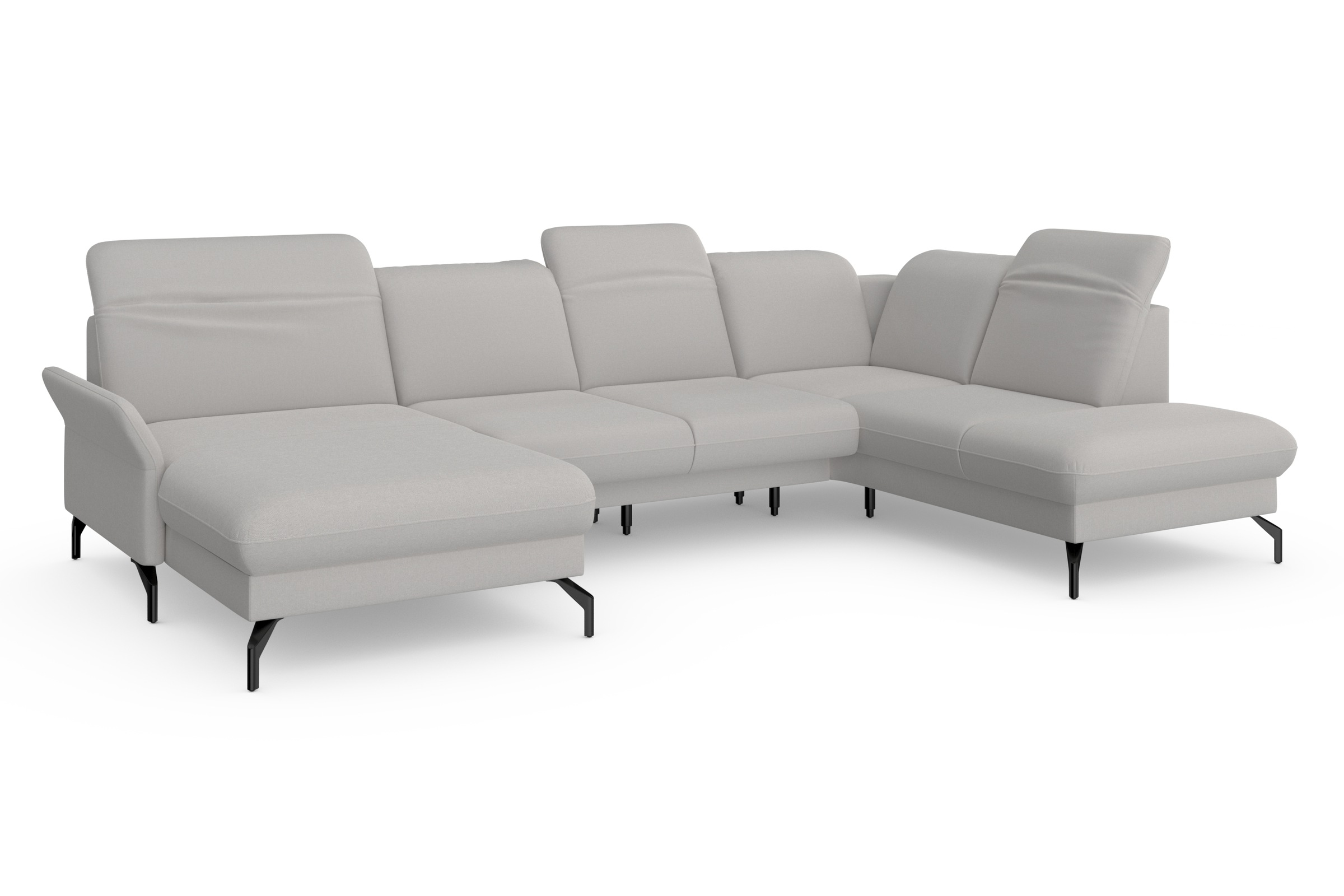 sit&more Wohnlandschaft »Fashion U-Form«, wahlweise mit Kopfteilverstellung, Vorziehsitz, motorisch, Metallfüße
