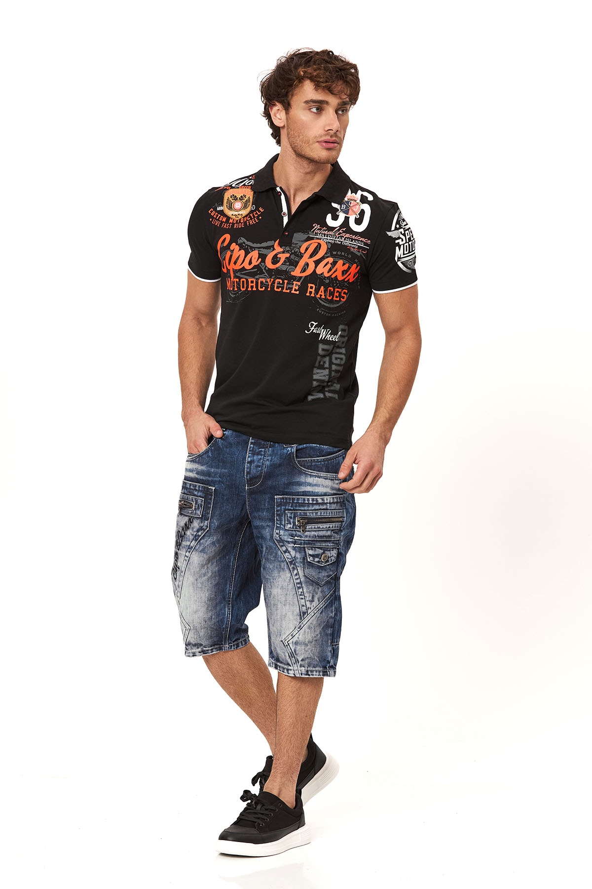 Cipo & Baxx Jeansbermudas Baumwolle, regular fit