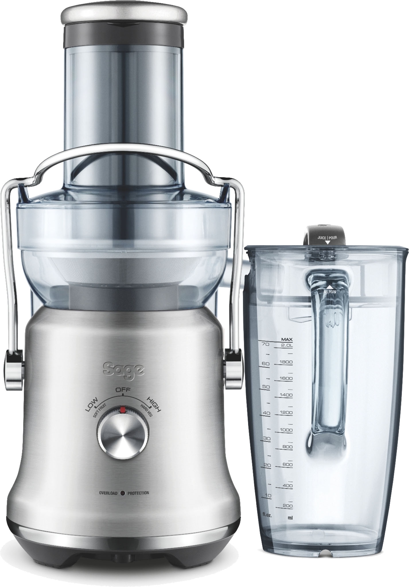 Sage Entsafter »SJE530BSS4 the Nutri Juicer® Cold Plus«, 1300 W, Gebürstetes Edelstahlgrau