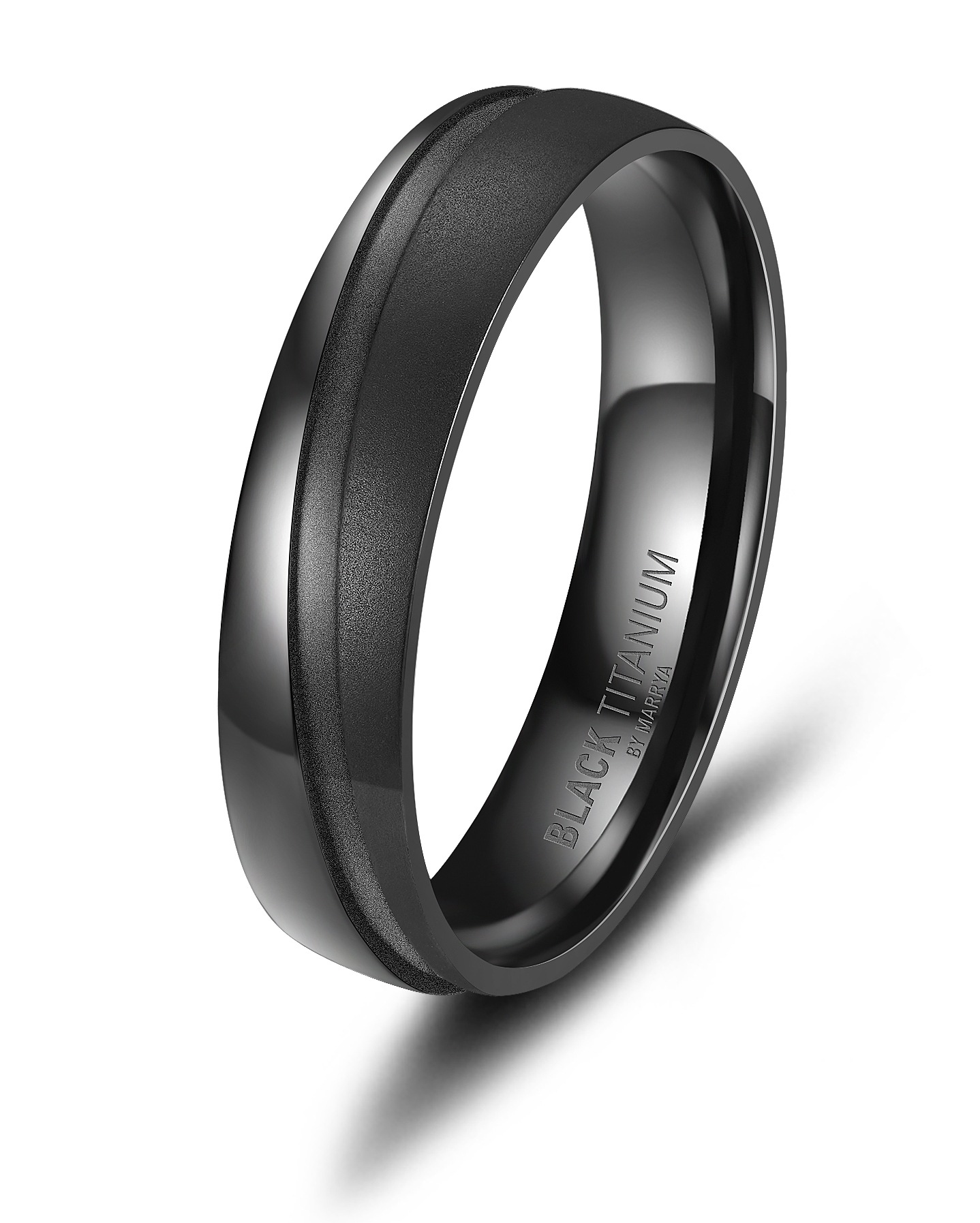 Marrya Partnerring »BLACK TITANIUM by MARRYA Black Titanium - Zirkonium Ringe Trauringe Eheringe Partnerringe«