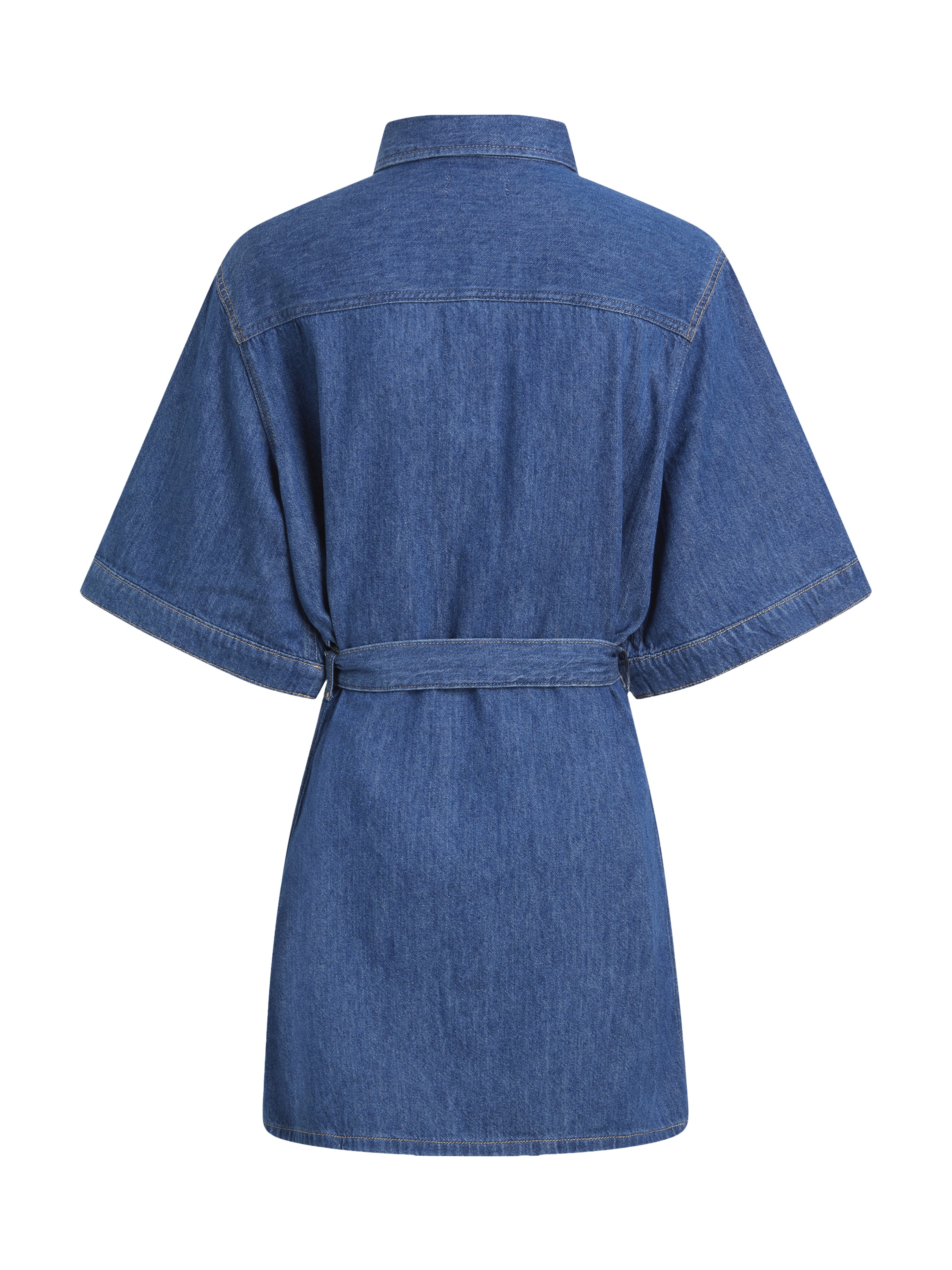 Calvin Klein Jeans Jeanskleid »LINEN BOXY BELTED SHIRT DRESS«, mit Kimonoärmeln