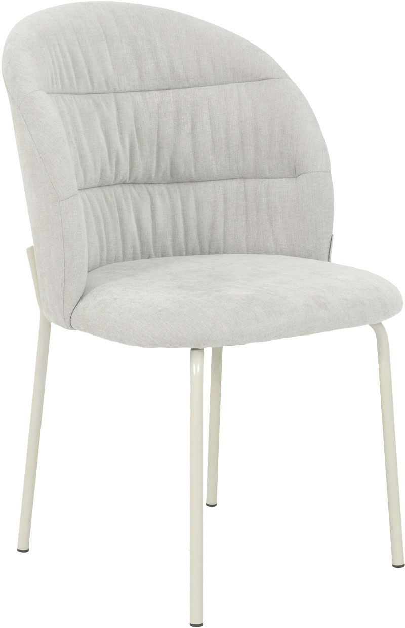 TOM TAILOR HOME 4-Fußstuhl »LEAF CHAIR«, (Set), 2 St., Chenille, 4-Fußgestell, Raffung in der Rückenlehne