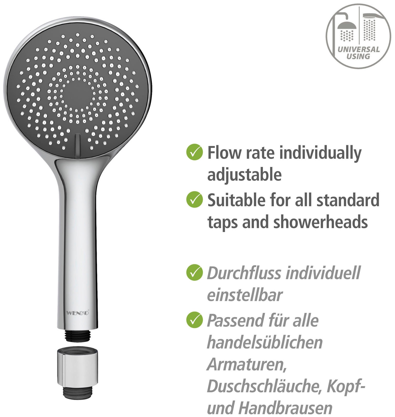 WENKO Duschsystem »Young Eco«, mit Thermostat-Armatur, inkl. 2 Watersaving Regulatoren