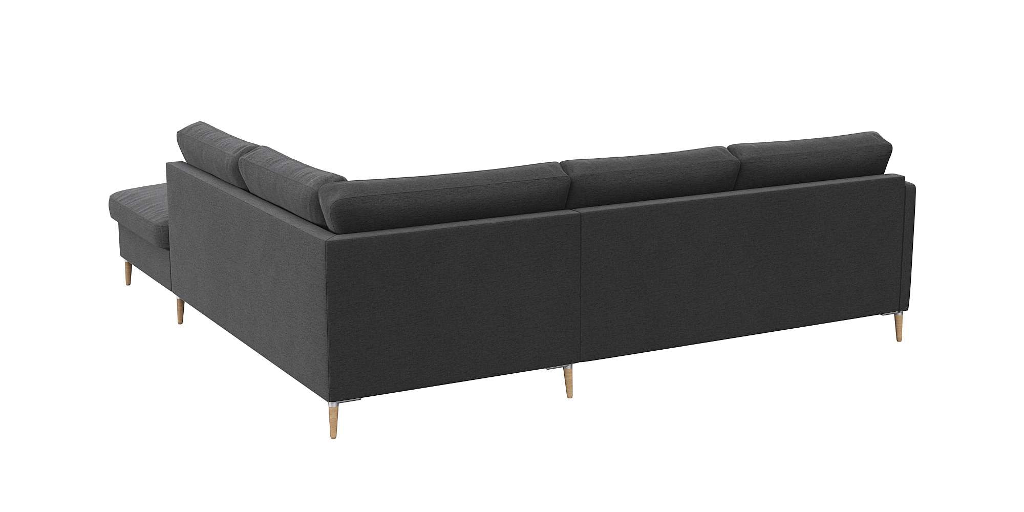 FLEXLUX Ecksofa »Fiore, L-Form, super bequem durch Kaltschaum im Sitz« schmale Armlehnen, Füße Alu/Eiche, B/T 234/225 cm