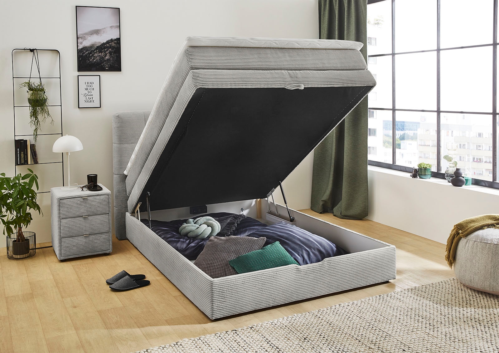 Jockenhöfer Gruppe Boxspringbett Amy, mit Bettkasten und Kaltschaum-Topper